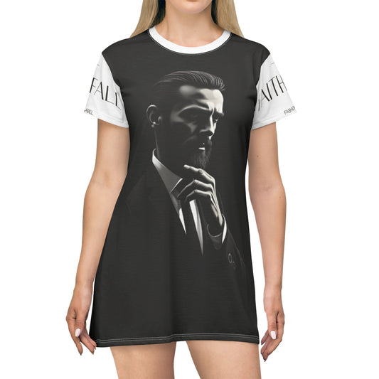 Faith-Inspired T-Shirt Dress for Confident Souls, Casual Daily Wear, Gift for Him, Fashion Statement Dress, Modern Style Apparel