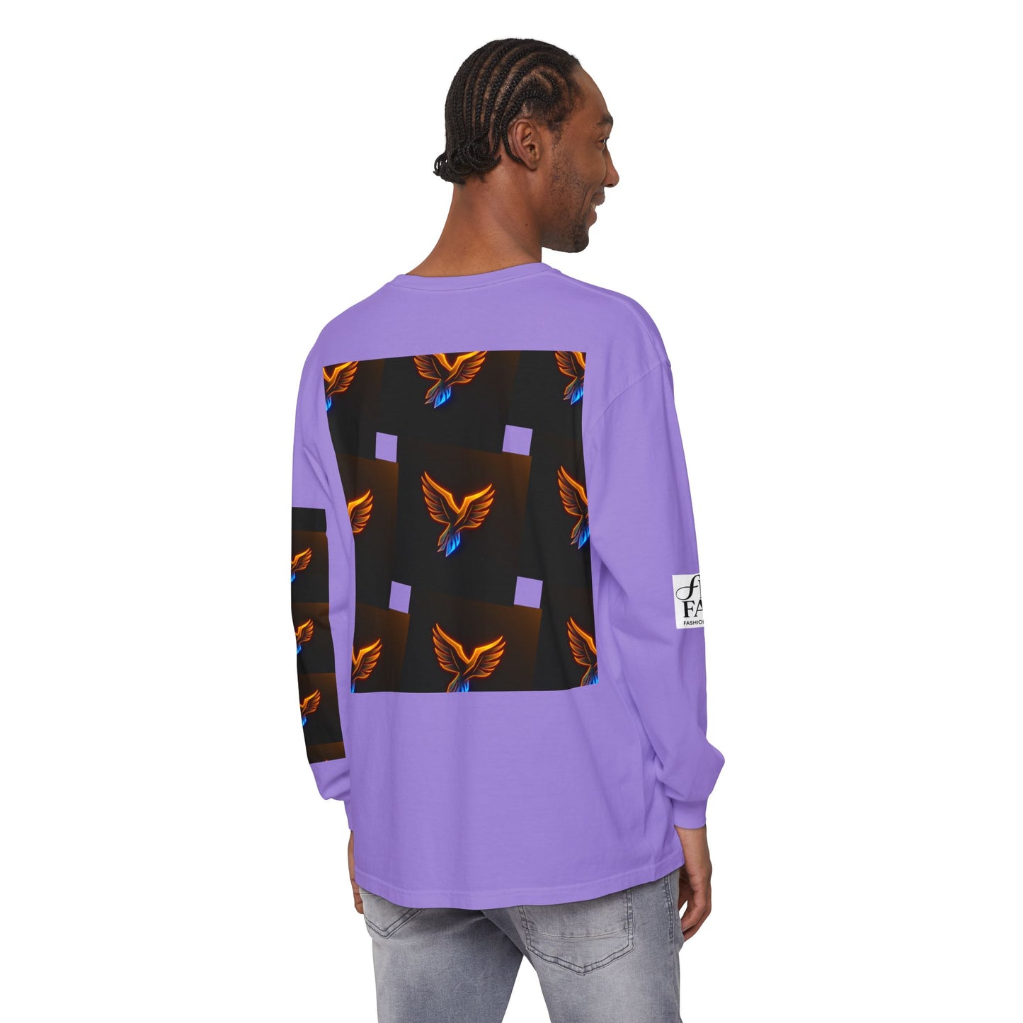 Vibrant Long Sleeve T-Shirt with Phoenix Design - Casual Wear for Bird Lovers, Gifts, Unique Fashion, Everyday Style, Unisex Apparel