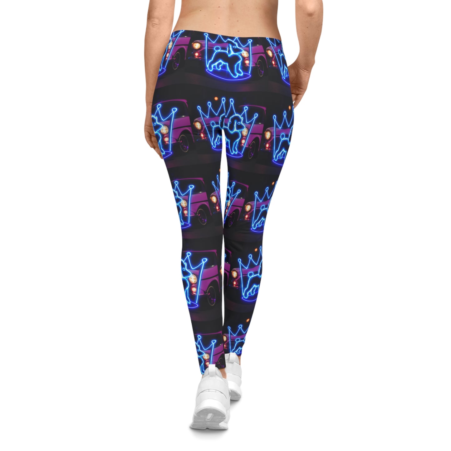 Neon Crown Women's Casual Leggings, Vibrant AOP Activewear, Stylish Jogging Pants, Gift for Her, Festival Clothing, Everyday Comfort