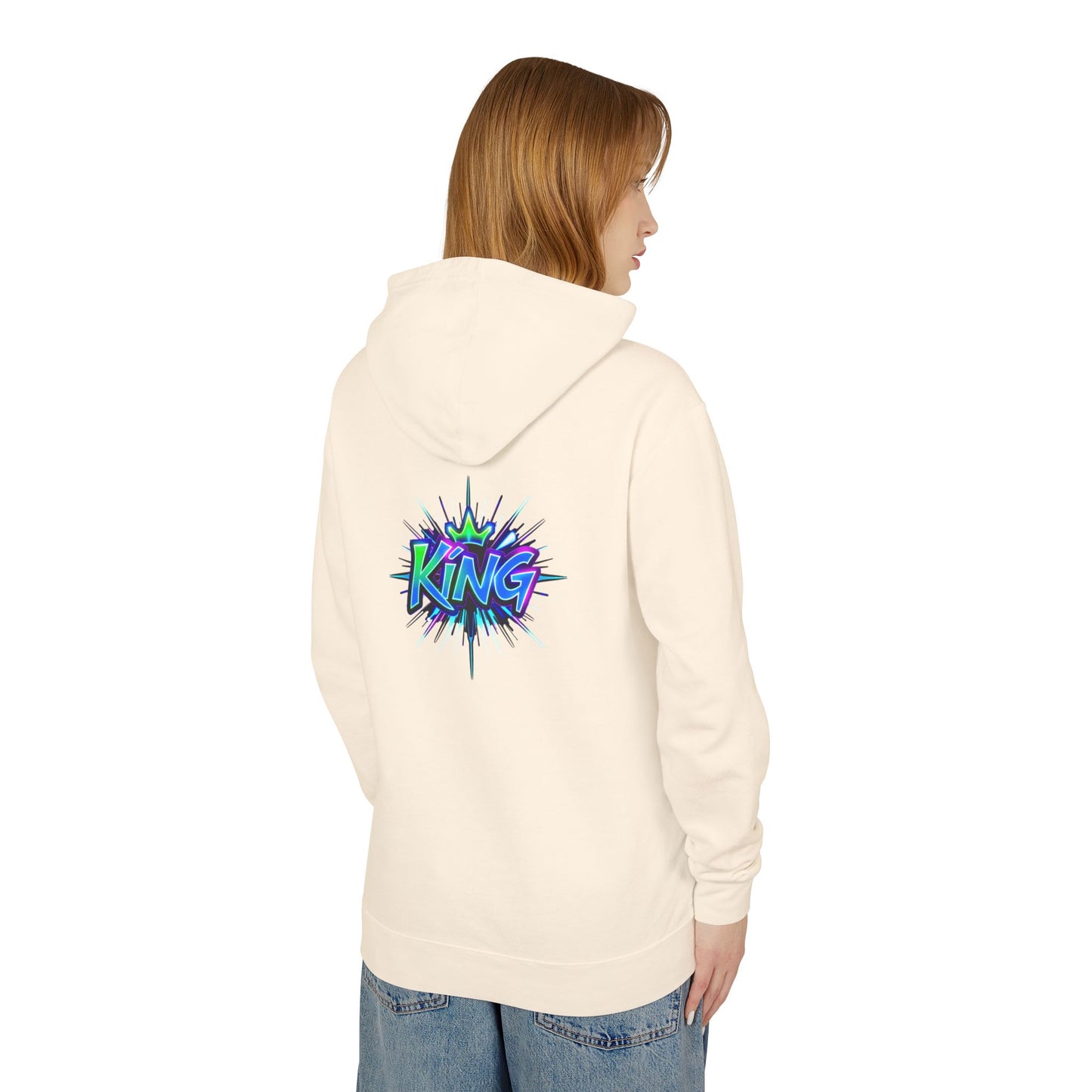 Colorful King Hoodie for Trendy Casual Wear, Unisex Lightweight Sweatshirt for Men & Women, Perfect Gift for Birthdays, Hip Hop Vibes, [...]