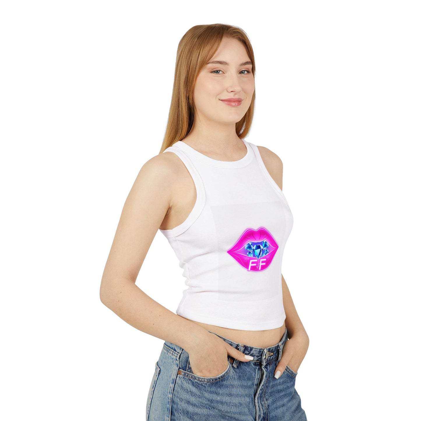 Fabulous Kiss Graphic Tank, Women's Trendy Crop Top, Unique Summer Apparel, Party Outfit, Gift for Fashion Lovers