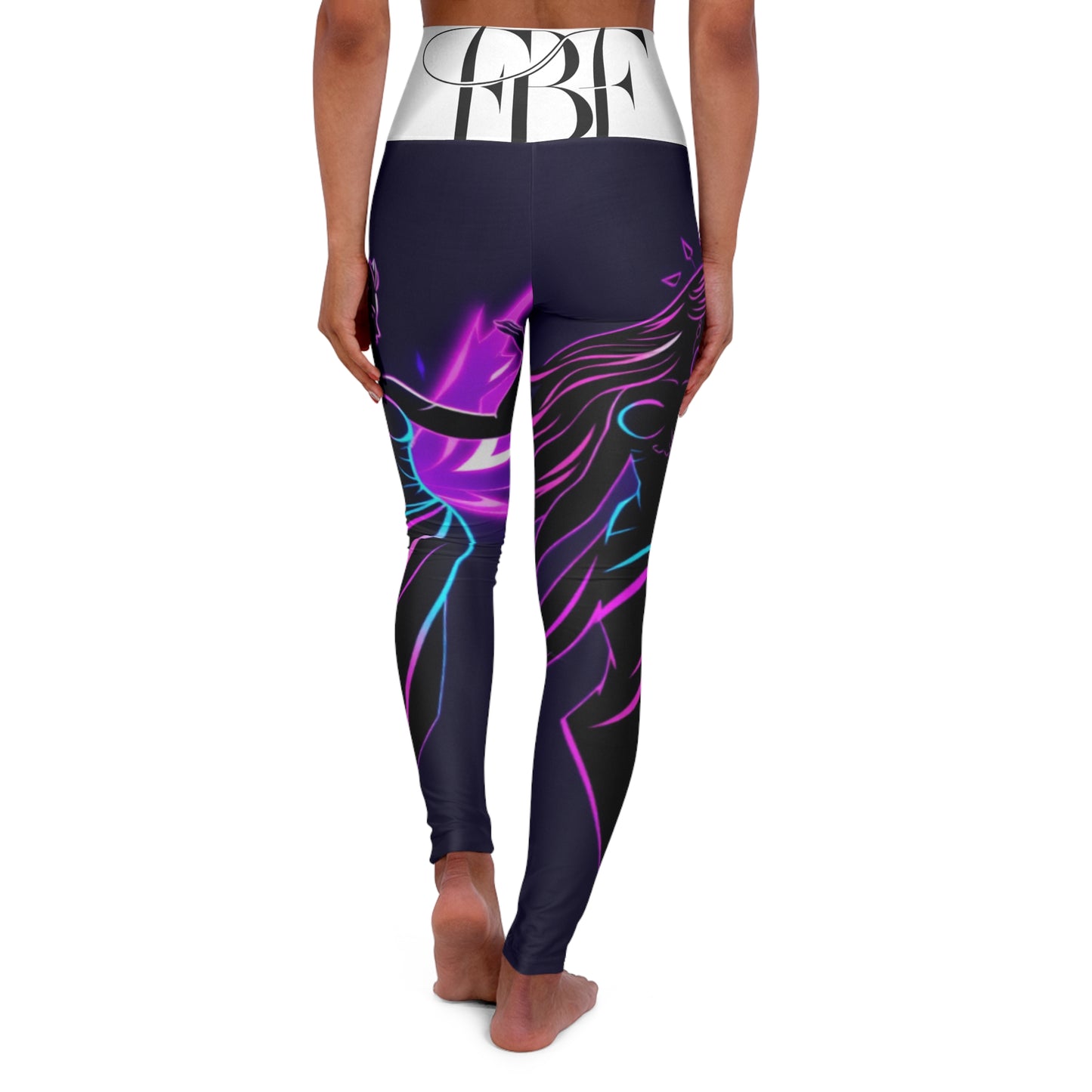 High Waisted Yoga Leggings with Neon Design, Activewear, Fitness Leggings, Workout Pants, Gift for Yogis, Dance Leggings