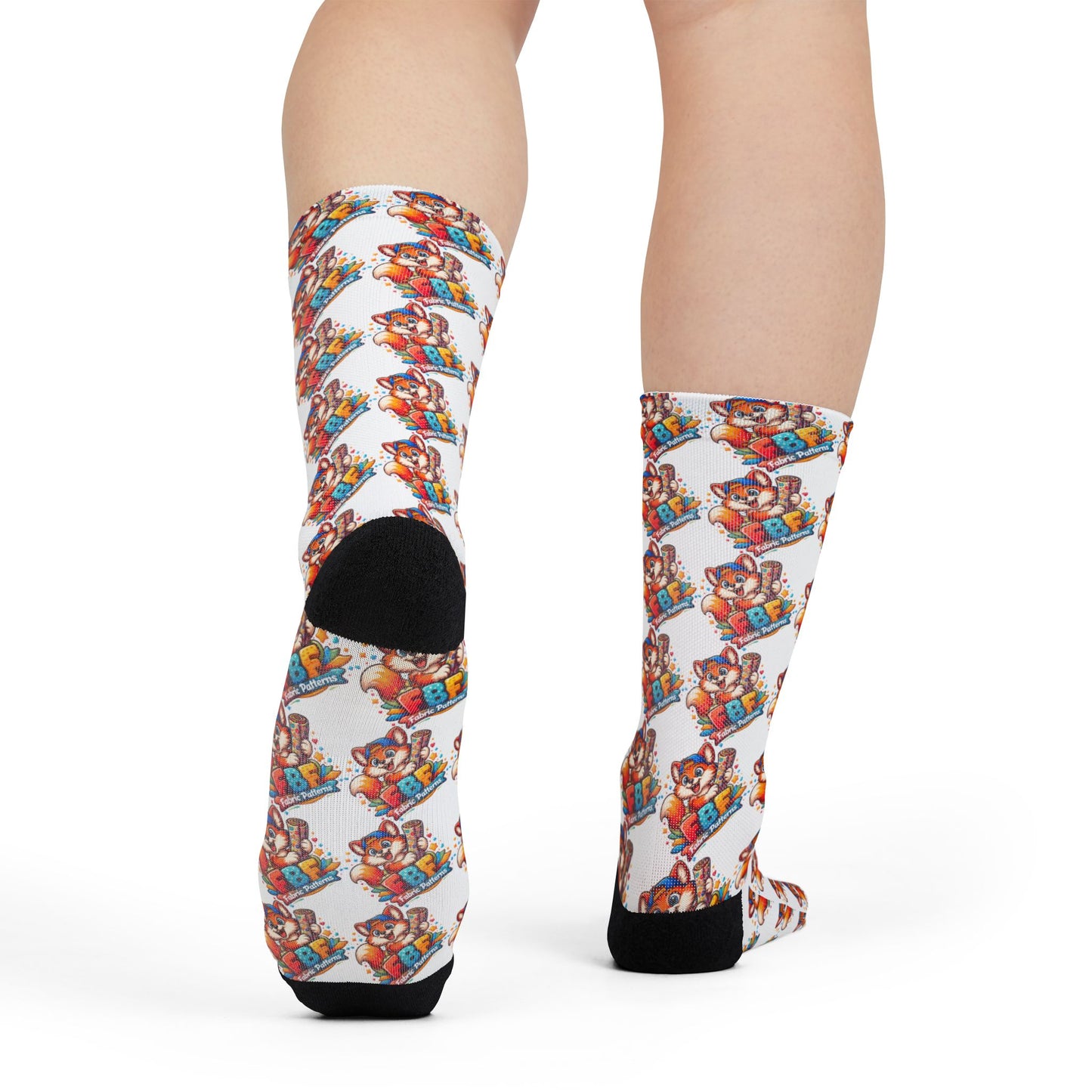 Candy Chest Pattern Crew Socks — Colorful Candy Treasure Sublimation Socks