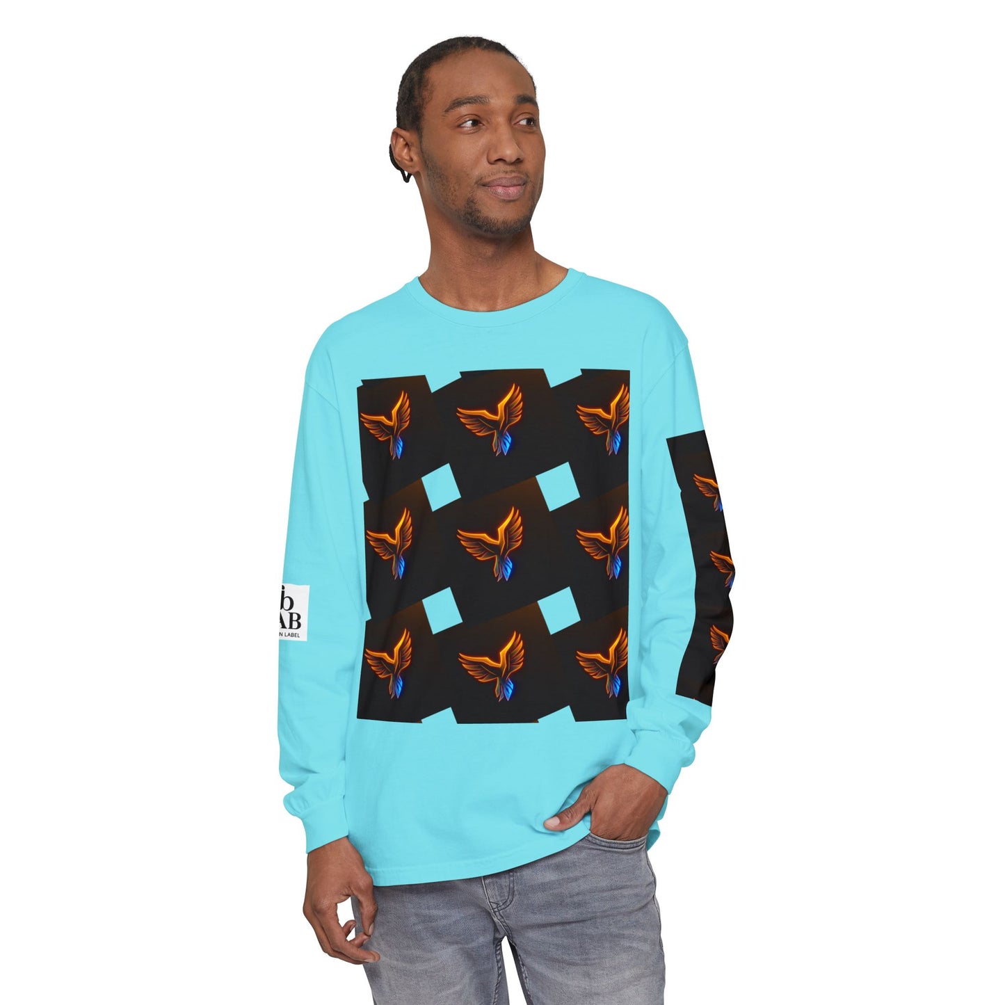 Vibrant Long Sleeve T-Shirt with Phoenix Design - Casual Wear for Bird Lovers, Gifts, Unique Fashion, Everyday Style, Unisex Apparel