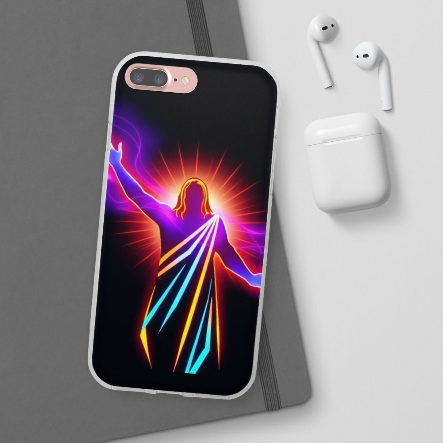 Inspirational Jesus Flexi Case - Colorful Phone Cover for Spiritual Connection