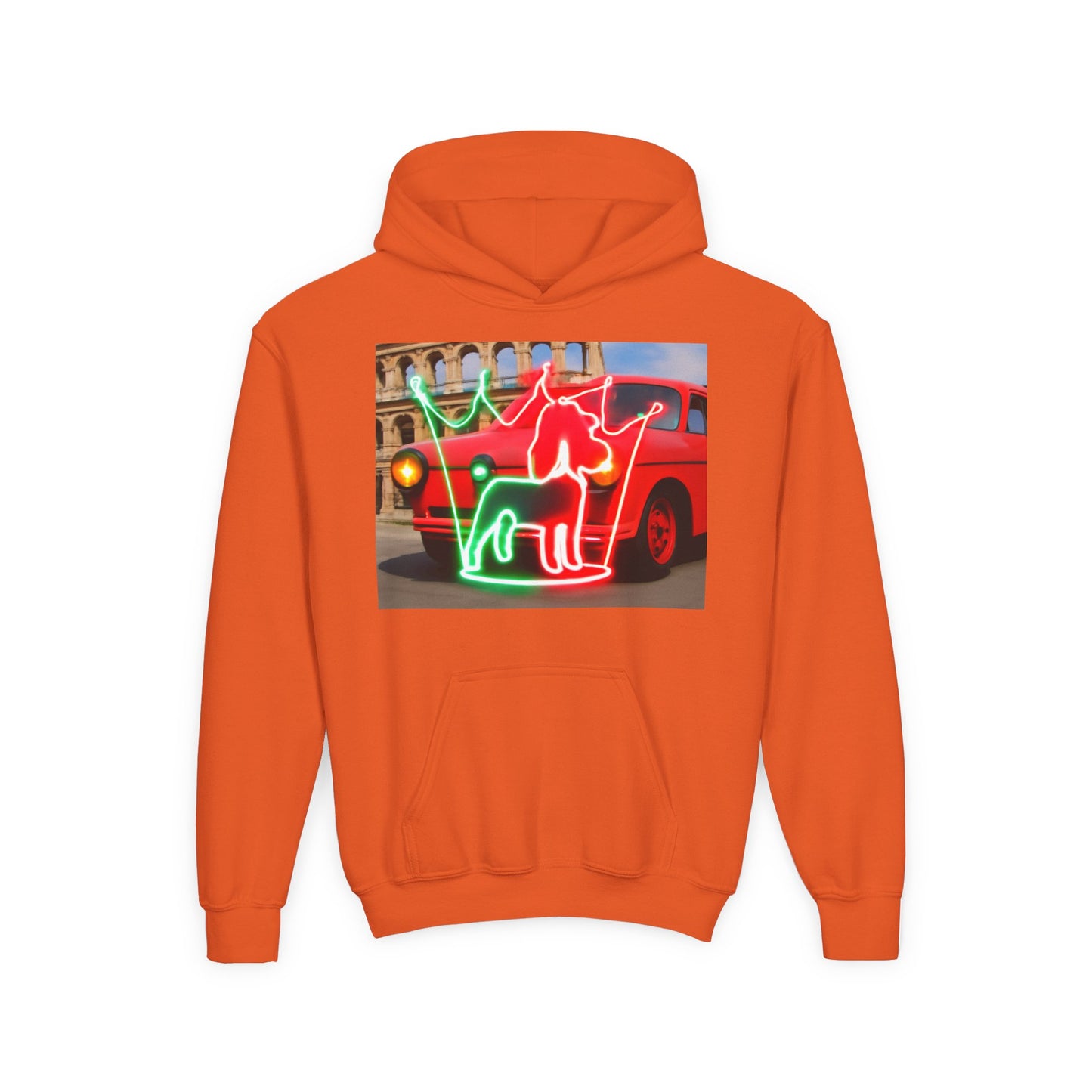 Youth Hooded Sweatshirt with Neon Pet Design, Cozy Pullover, Perfect for Dog Lovers, Birthday Gift, Fun Casual Wear, Gift for Kids, [...]