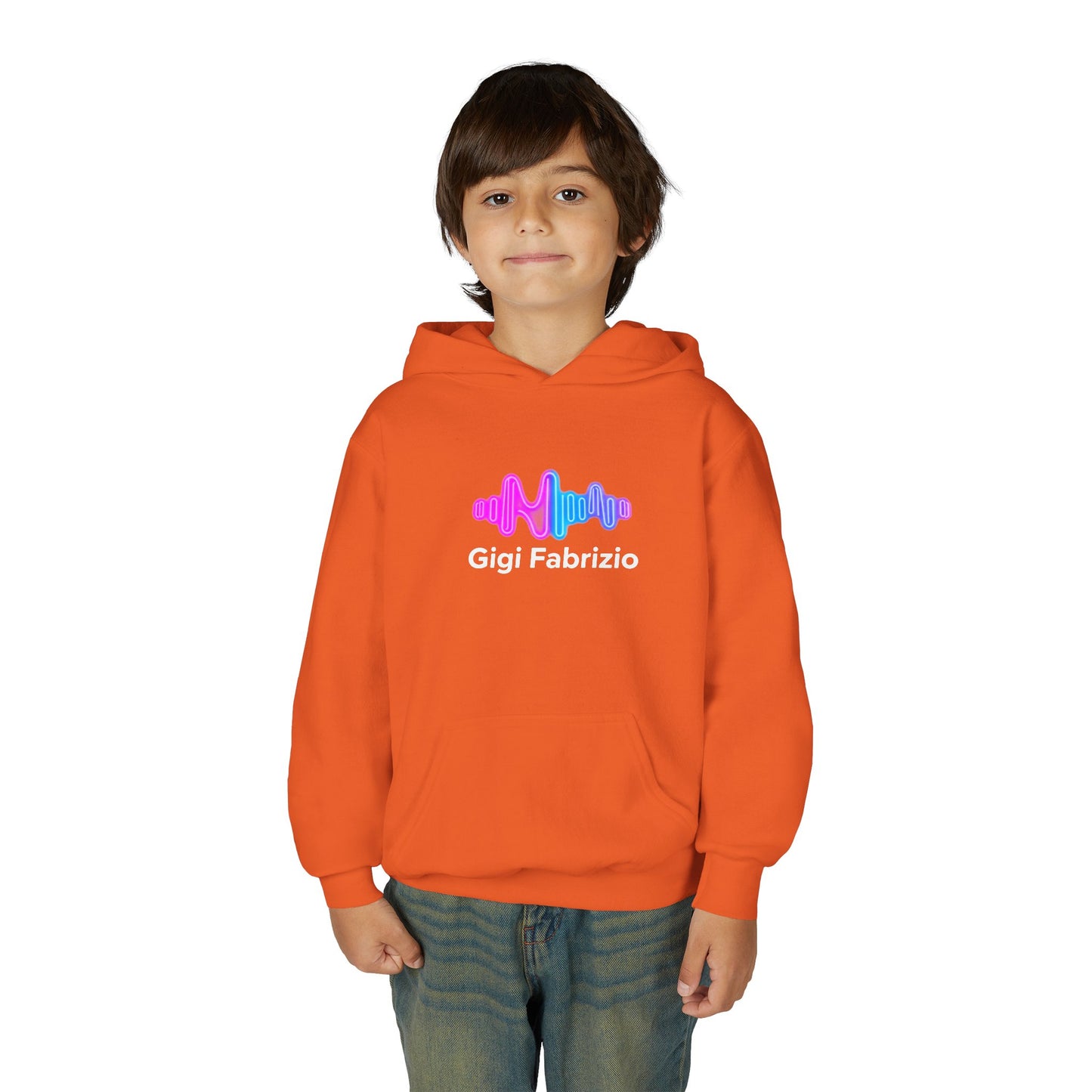 Youth Hoodie with Pastel Soundwave & FBF Back Print – Cute Music Graphic Pullover