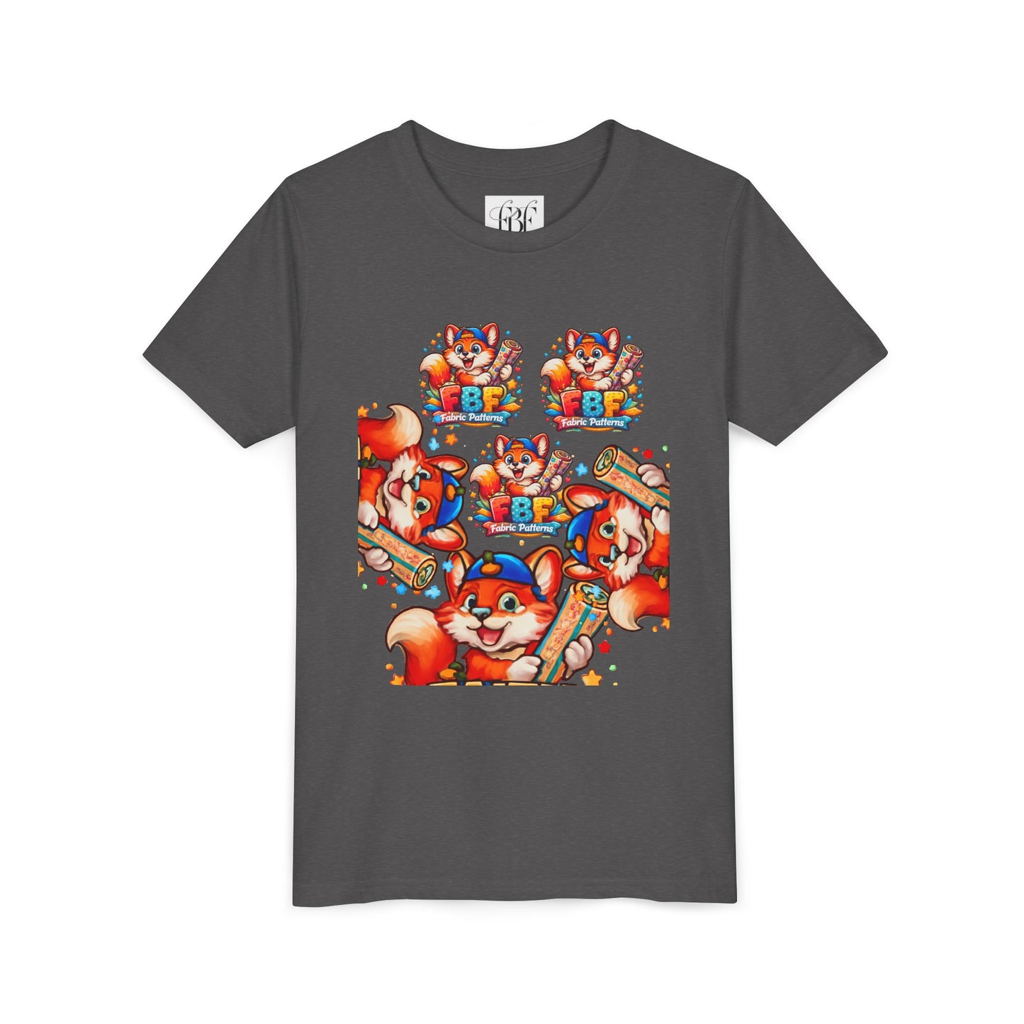 Youth Tee — Colorful Cartoon Fox 'FBF' Logo Kids Shirt