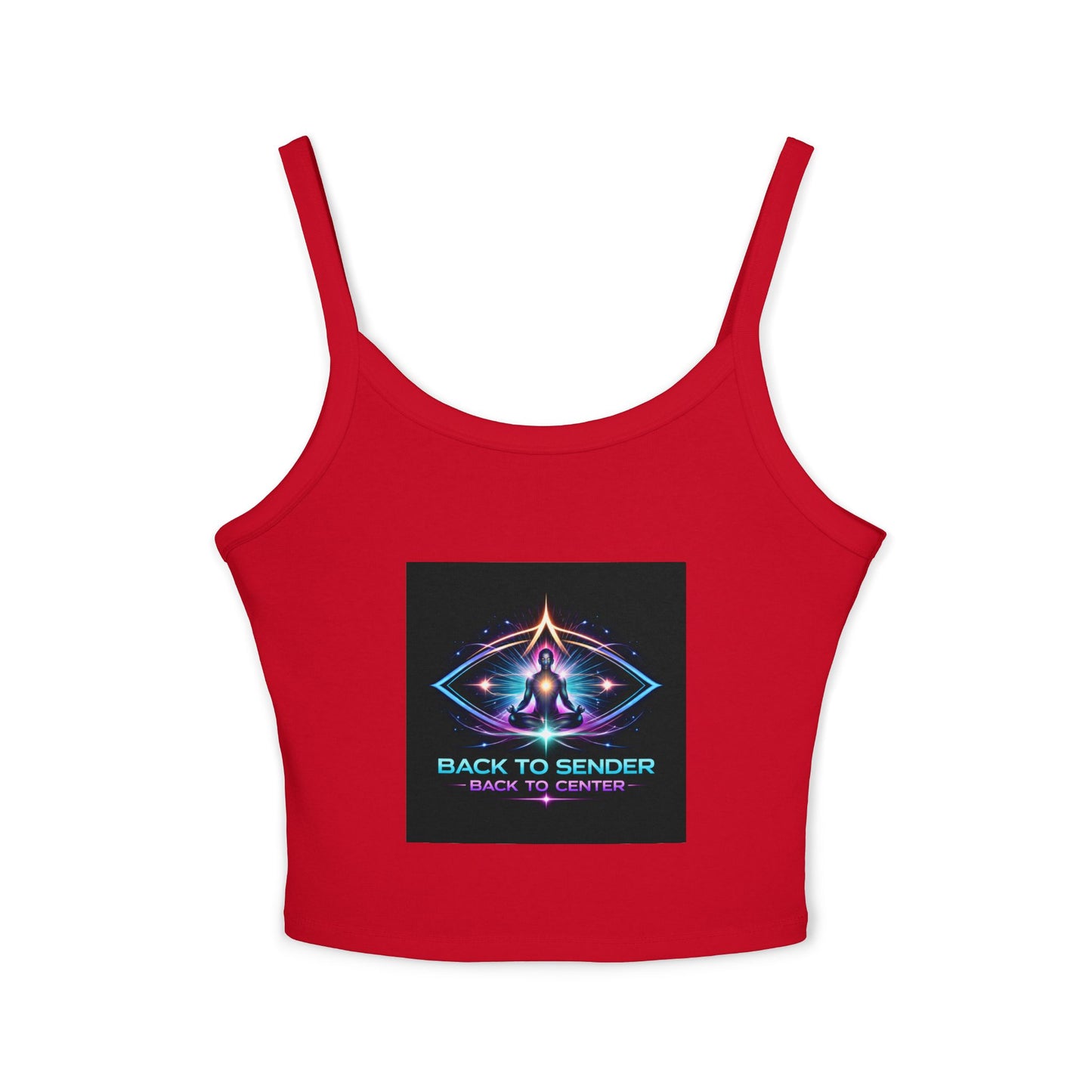 Spaghetti Tank - "Back to Sender, Back to Center" Mystic Chakra Design