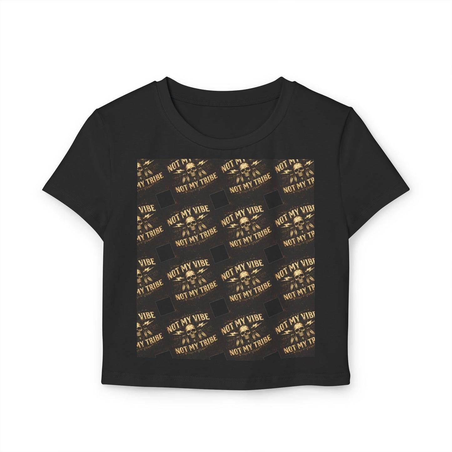 Not My Vibe Cropped Baby Tee — Funny Sarcastic Graphic Top for Women