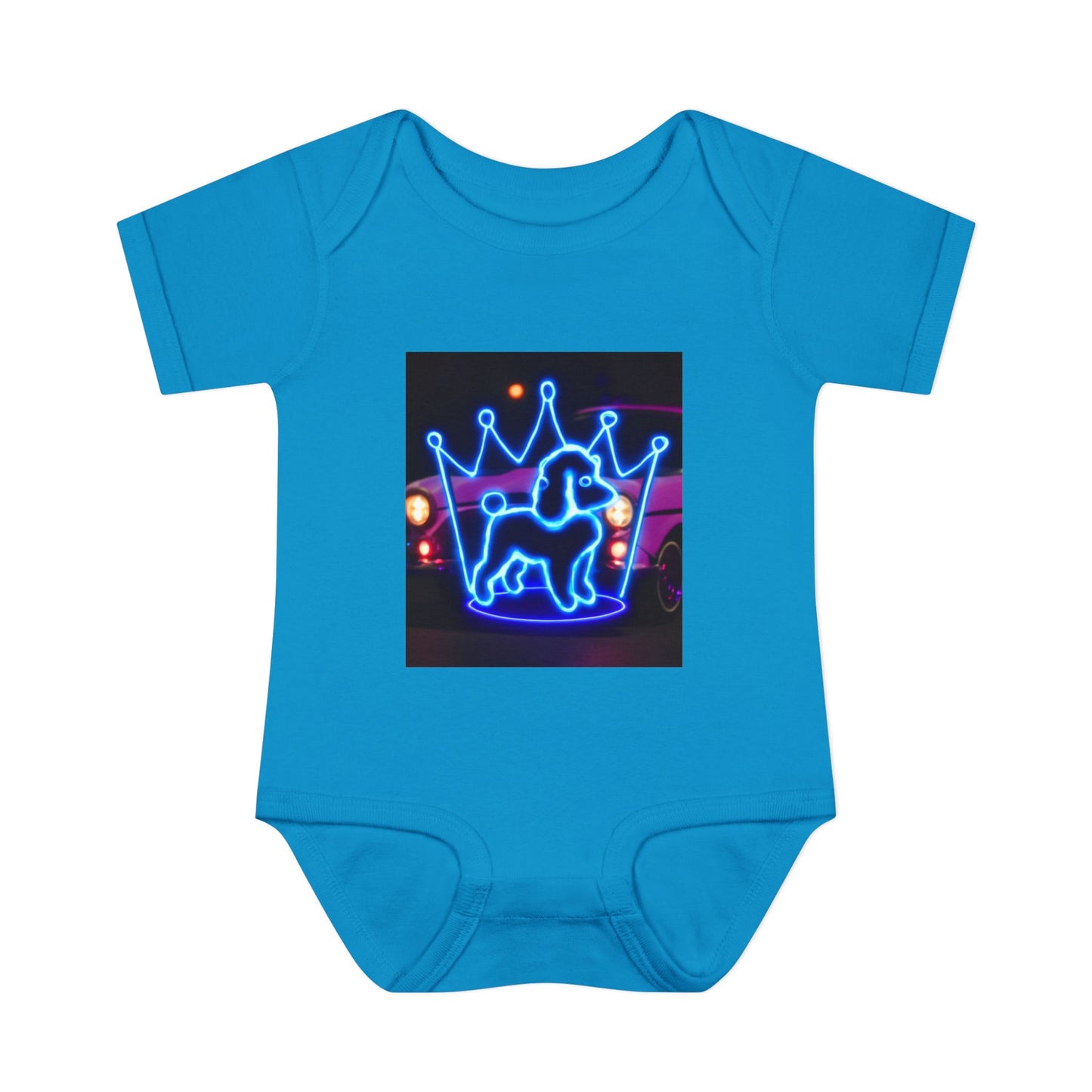 Neon Dog Crown Baby Bodysuit, Cute Infant Outfit, Baby Shower Gift, Newborn Clothes, Pet Lover Apparel, Birthday Gift for Baby