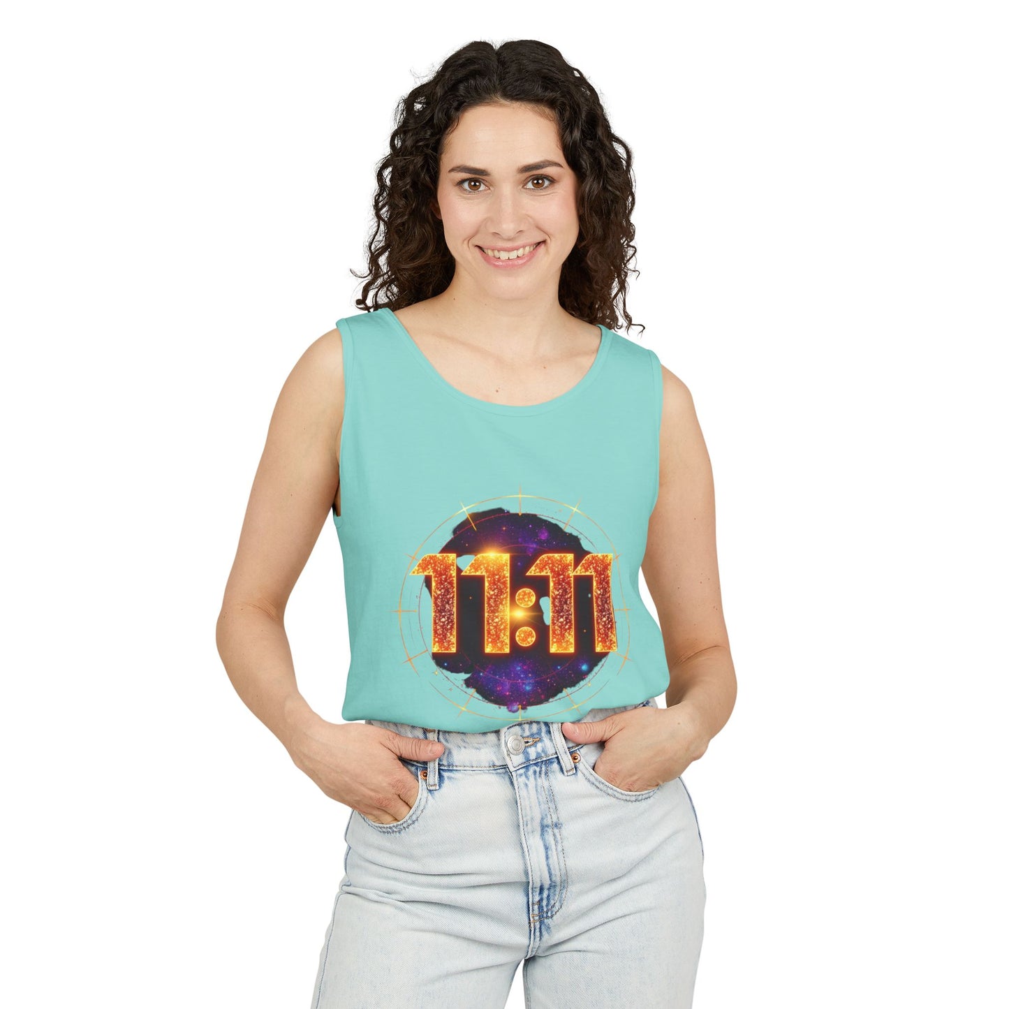 Celestial Glow Tank Top - 11:11 Design, Unisex, Festival Wear, Summer Style, Spiritual Gift, Casual Comfort
