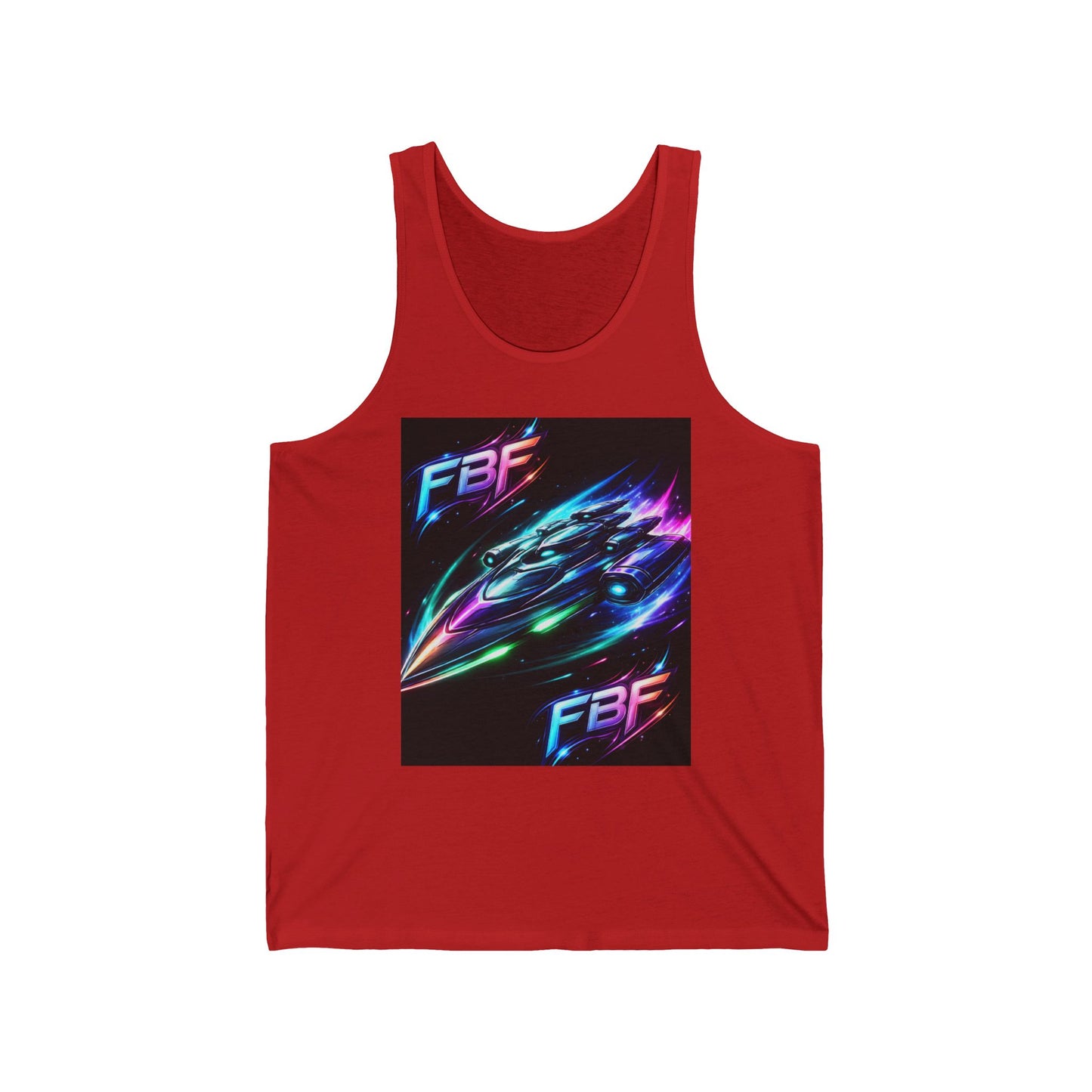 Retro Neon Racing Tank Top — FBF & Battleship Gamer Graphic