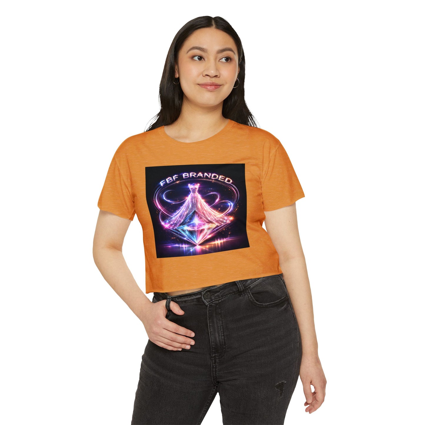 Festival Glow Crop Top — Neon 'FBF Branded' Rave Graphic