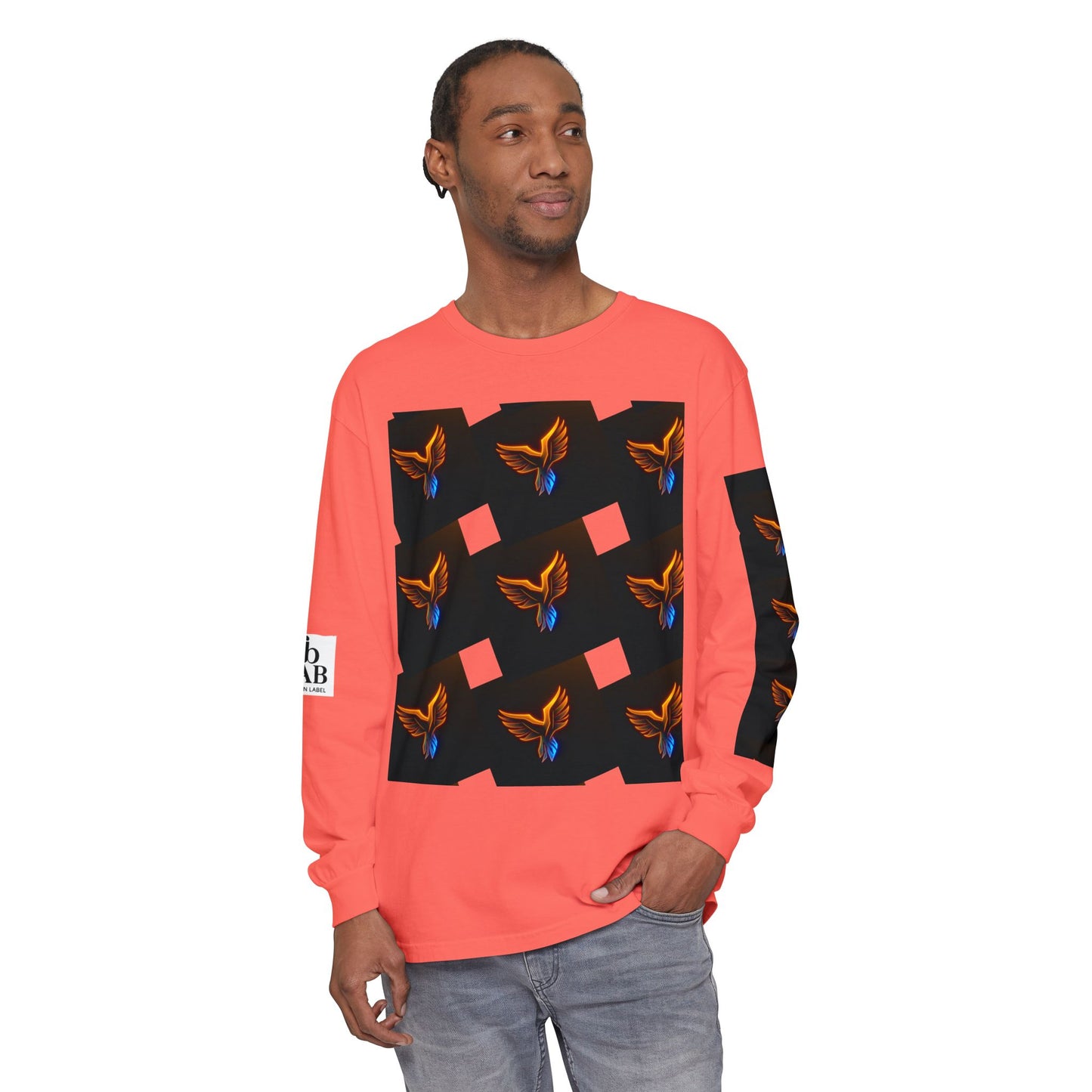 Vibrant Long Sleeve T-Shirt with Phoenix Design - Casual Wear for Bird Lovers, Gifts, Unique Fashion, Everyday Style, Unisex Apparel
