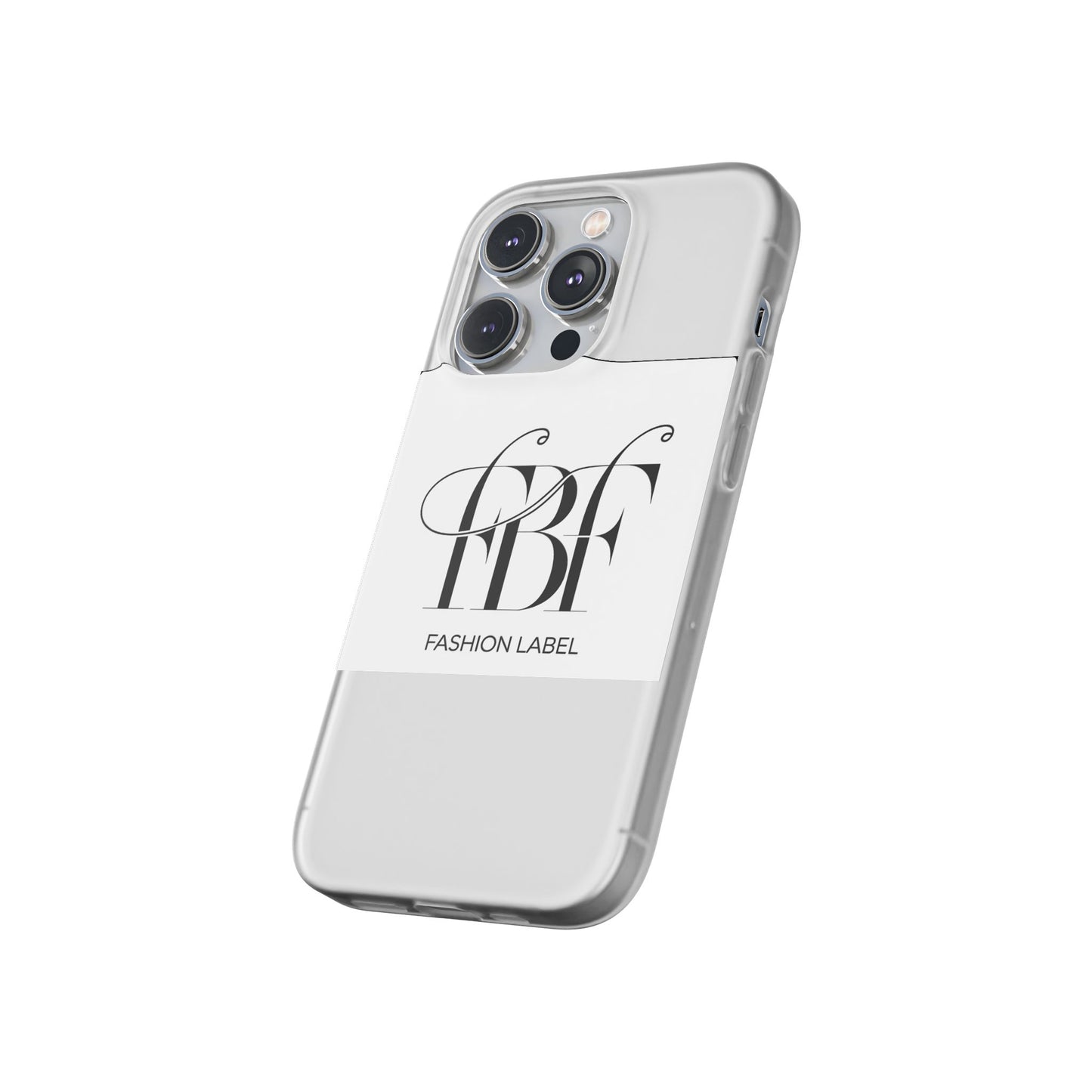 Chic Flexi Phone Case with Fashion Label Design