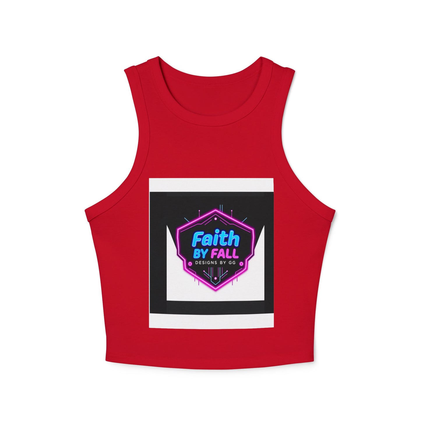 Neon Graphic Racer Tank Top, Faith by Fall, Classy Chic, Trendy Summer Top, Women’s Casual Wear, Stylish Athletic Top, Gift for Her