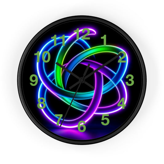 Neon Glow Wall Clock – Modern Home Decor, LED Vibe Wall Art, Unique Gift, Bedroom or Office Clock, Colorful Design