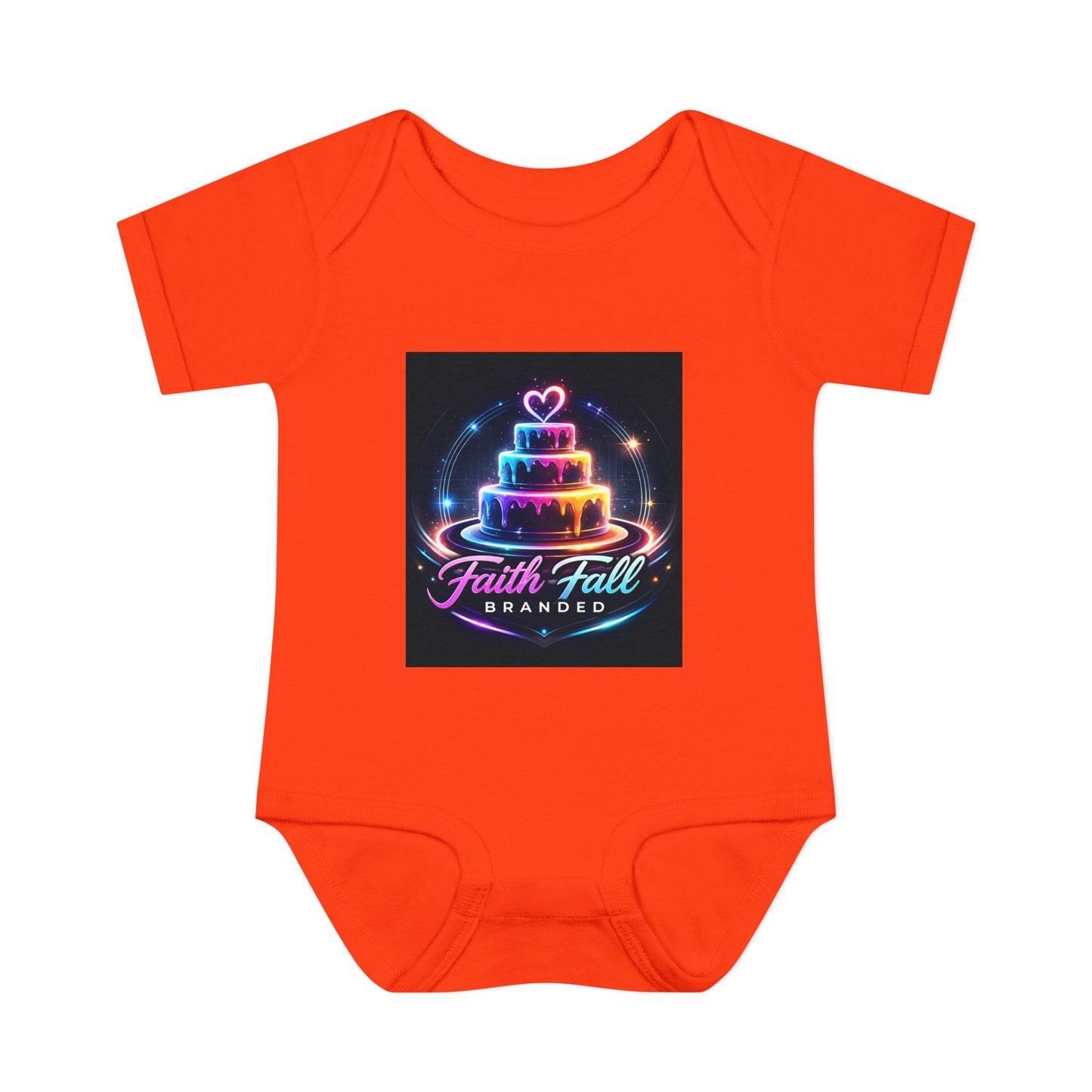 Infant Bodysuit — Neon Cake 'Faith, Fall, Brander' Baby Onesie