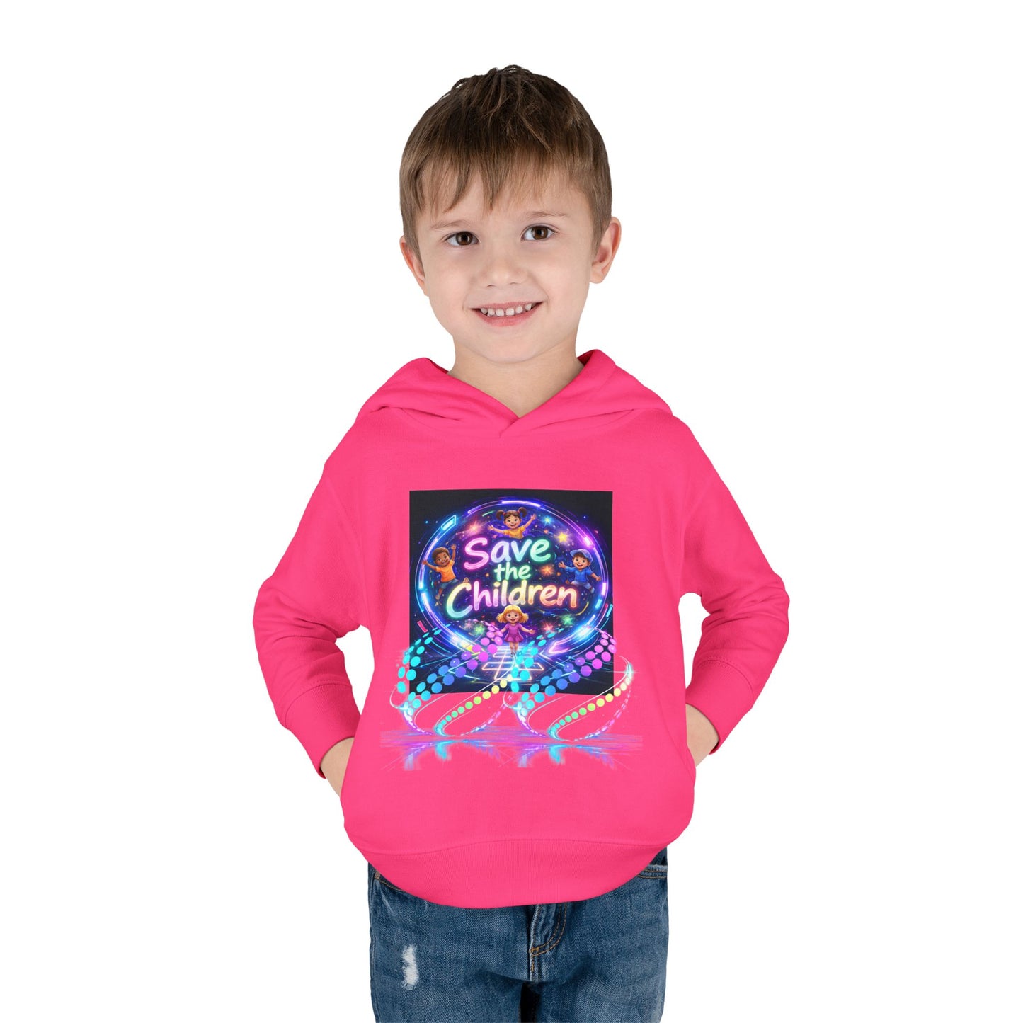 Save the Children Toddler Hoodie — Colorful Neon FBF Charity Pullover