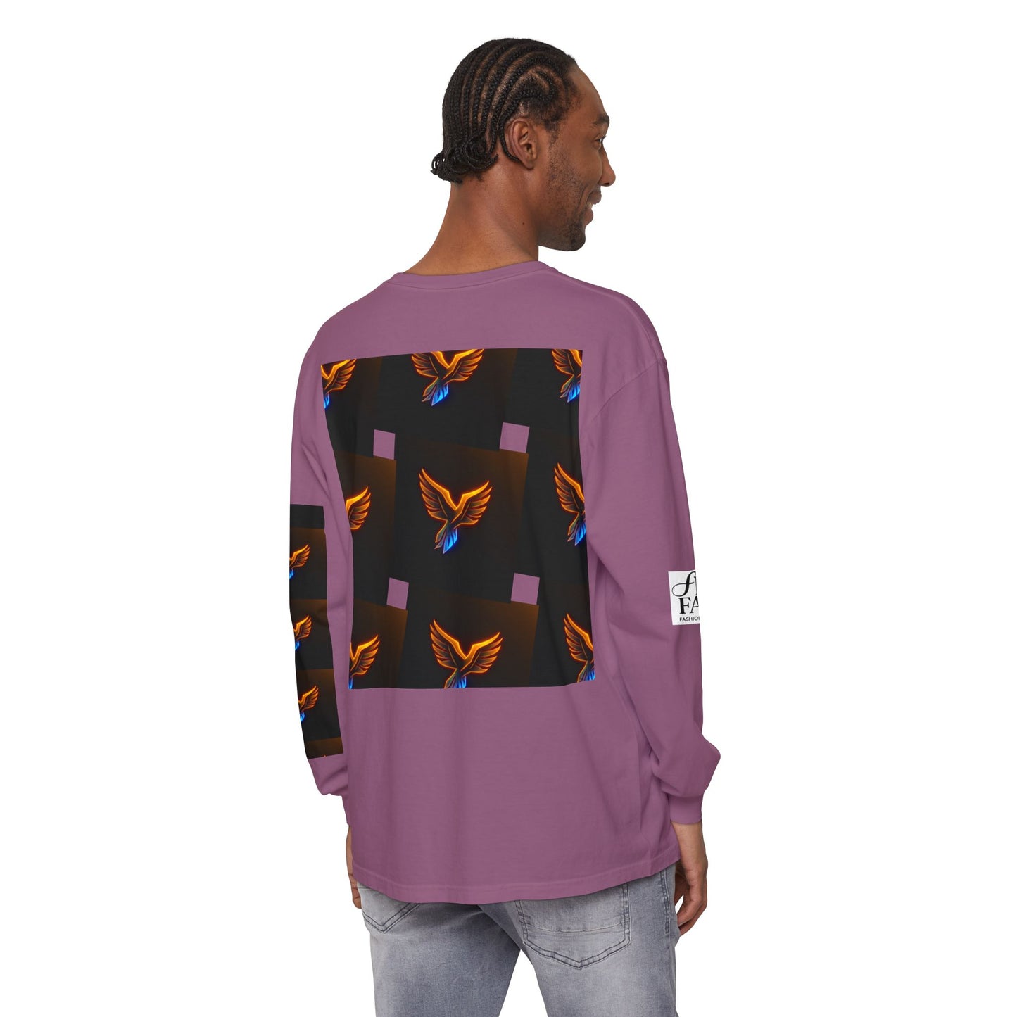 Vibrant Long Sleeve T-Shirt with Phoenix Design - Casual Wear for Bird Lovers, Gifts, Unique Fashion, Everyday Style, Unisex Apparel