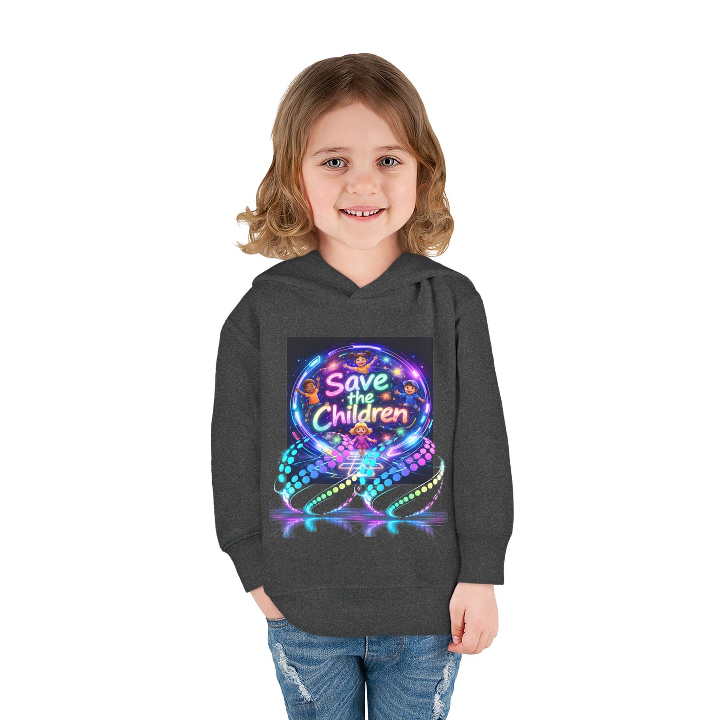 Save the Children Toddler Hoodie — Colorful Neon FBF Charity Pullover