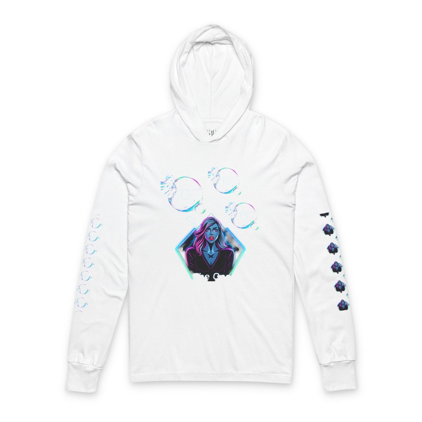 Car Culture Hooded Long Sleeve Tee — Neon Sports Car Graphic