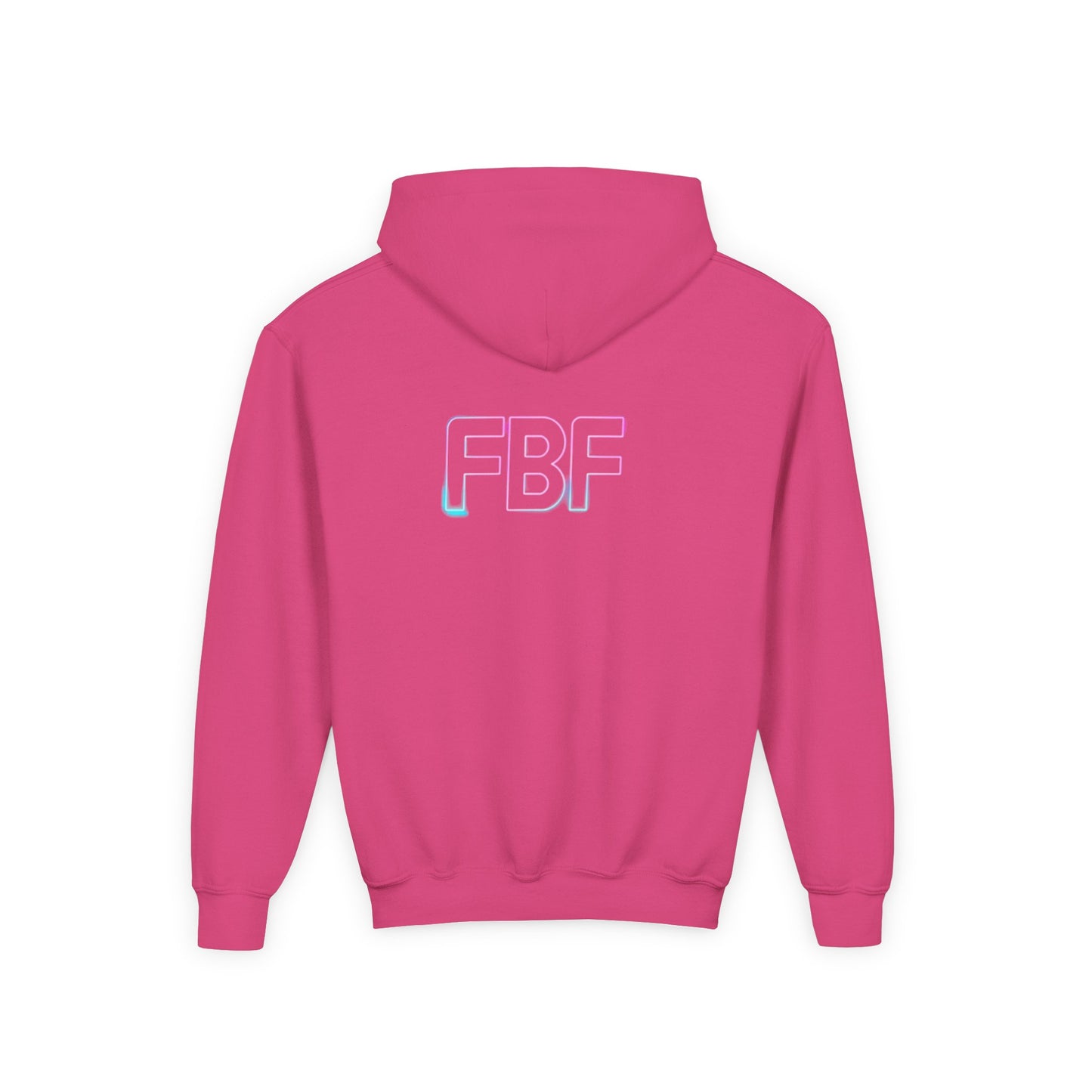 Youth Hoodie with Pastel Soundwave & FBF Back Print – Cute Music Graphic Pullover