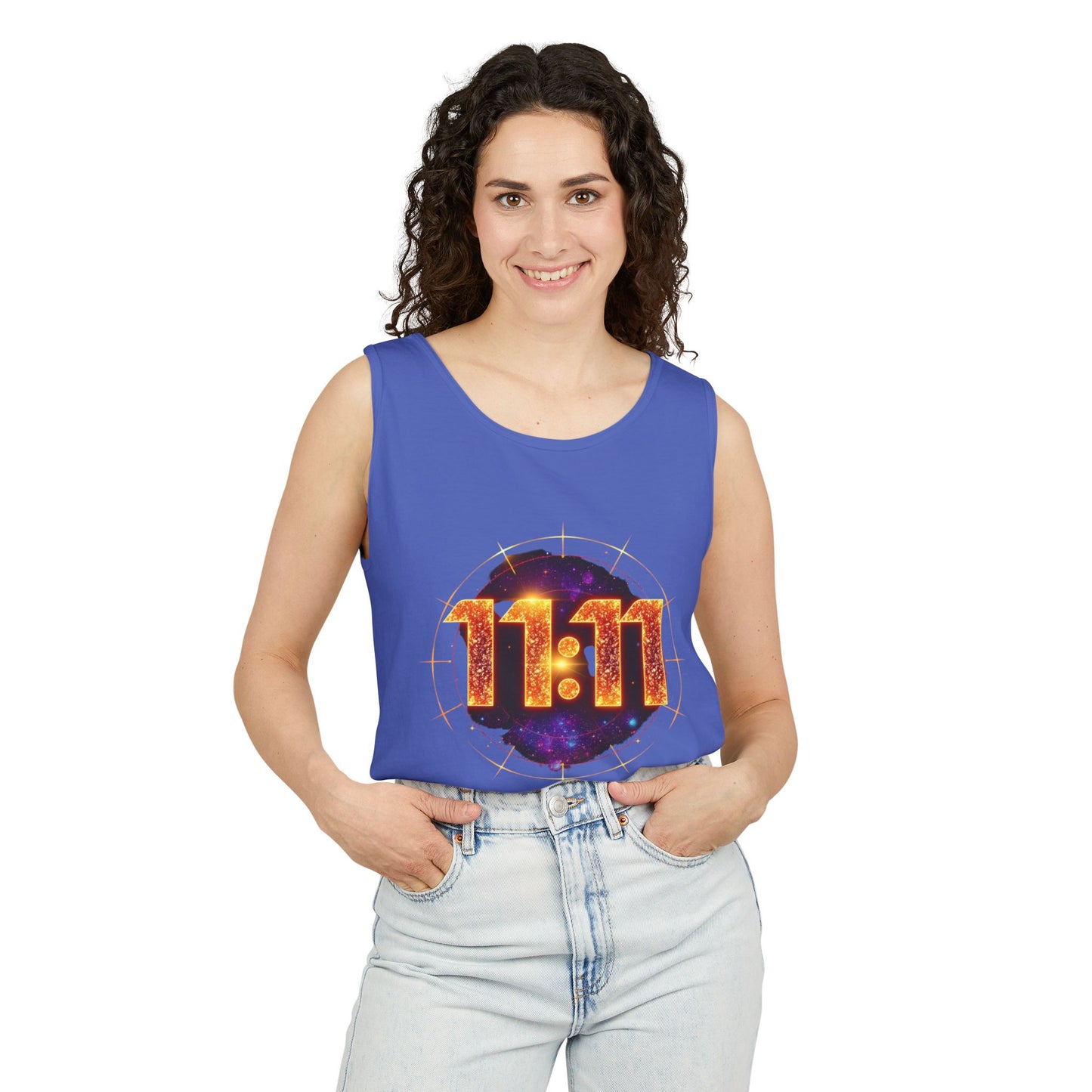 Celestial Glow Tank Top - 11:11 Design, Unisex, Festival Wear, Summer Style, Spiritual Gift, Casual Comfort