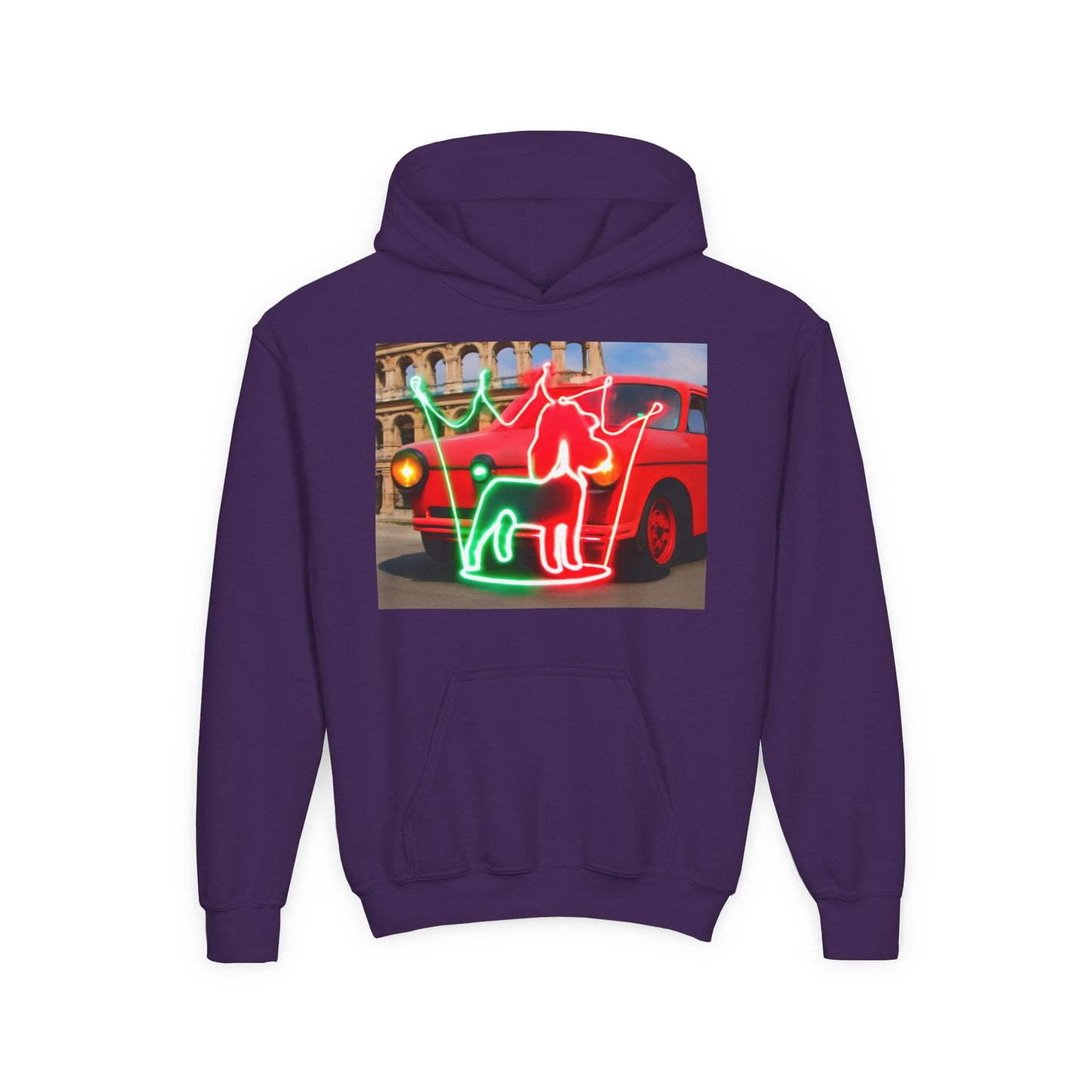 Youth Hooded Sweatshirt with Neon Pet Design, Cozy Pullover, Perfect for Dog Lovers, Birthday Gift, Fun Casual Wear, Gift for Kids, [...]
