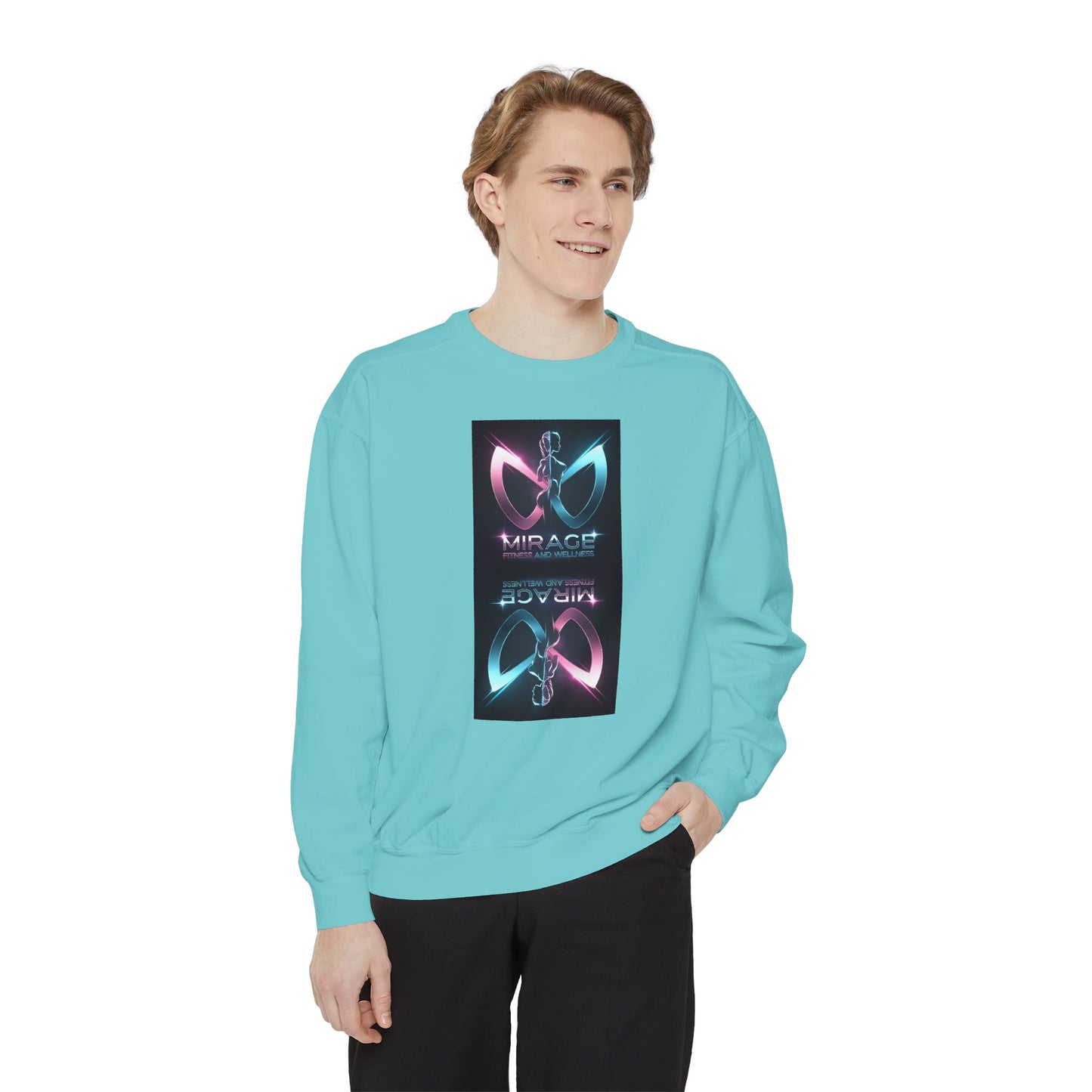 Retro Neon Mirage Sweatshirt — 'Mirage' Vaporwave Graphic Crewneck