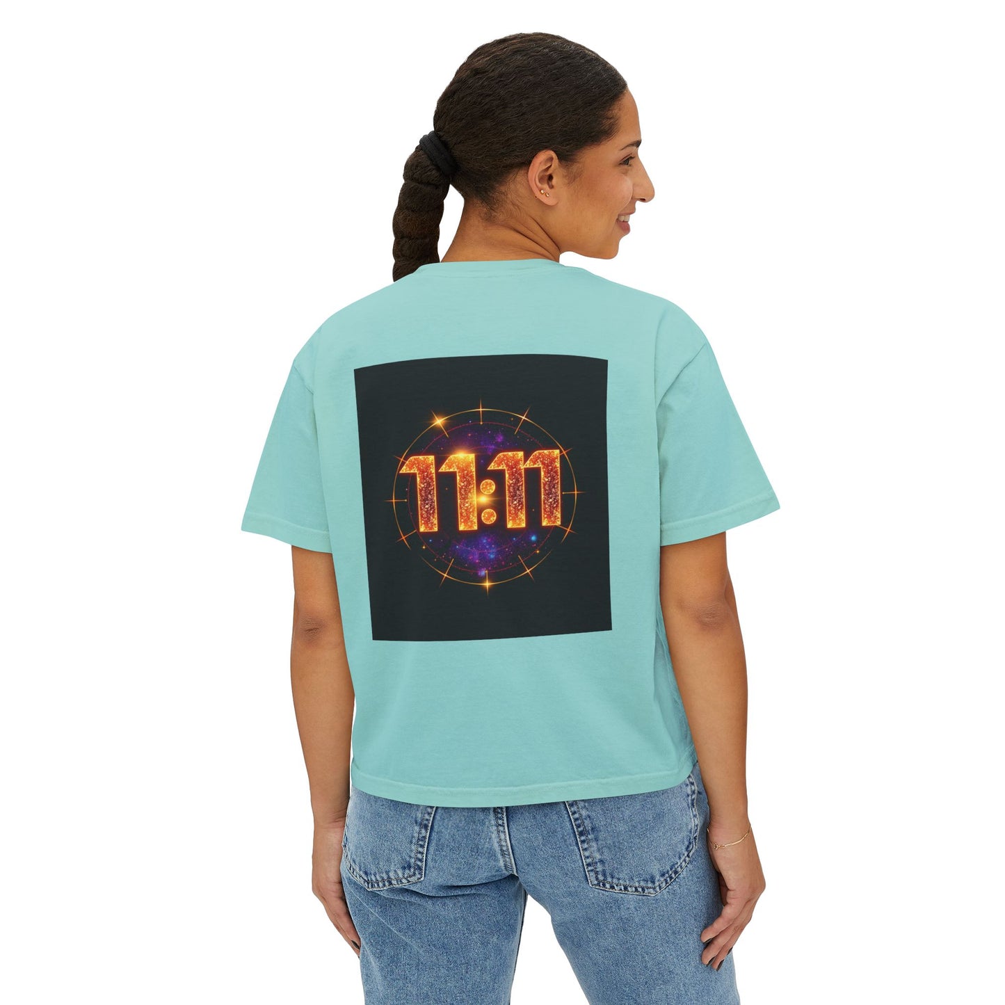 Cosmic 11:11 Women's Boxy Tee - Spiritual Vibes, Astrology Gift, Trendy Summer Tee, Comfortable Everyday Wear