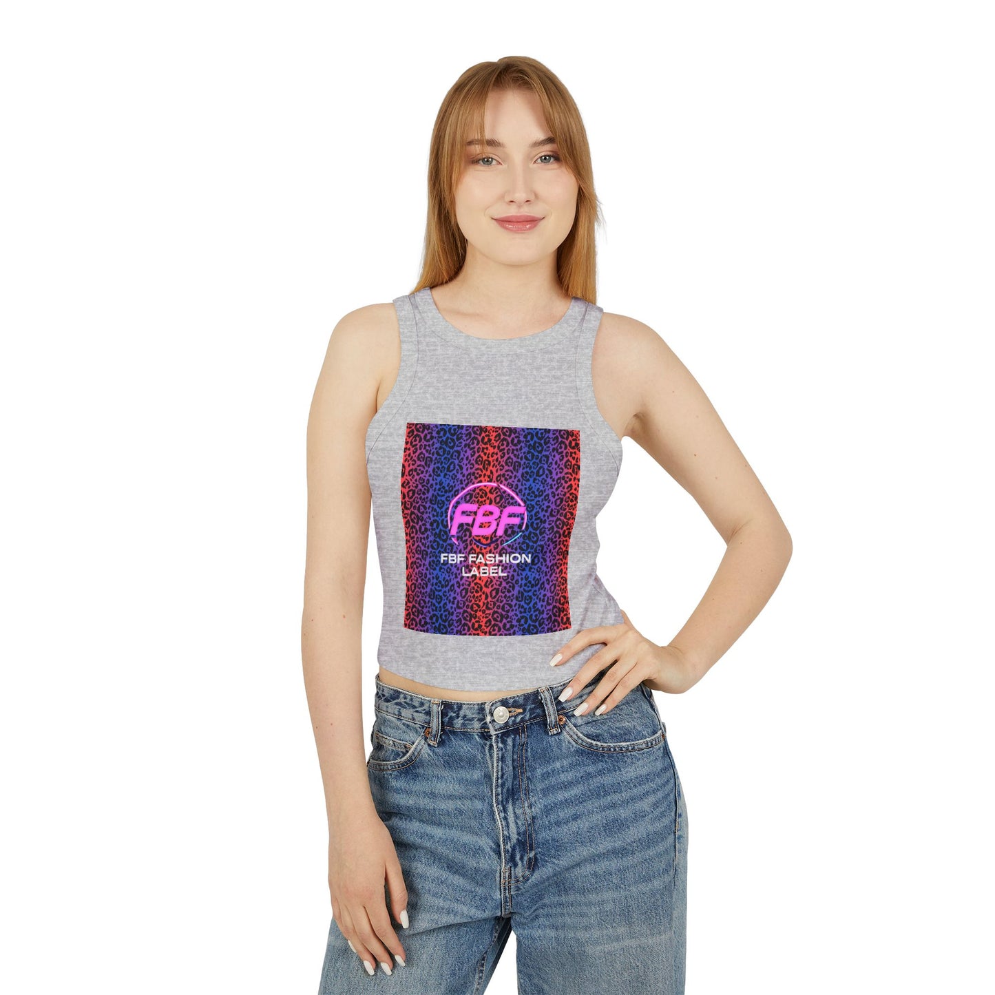 Pink FBF Women's Micro Rib Racer Tank Top