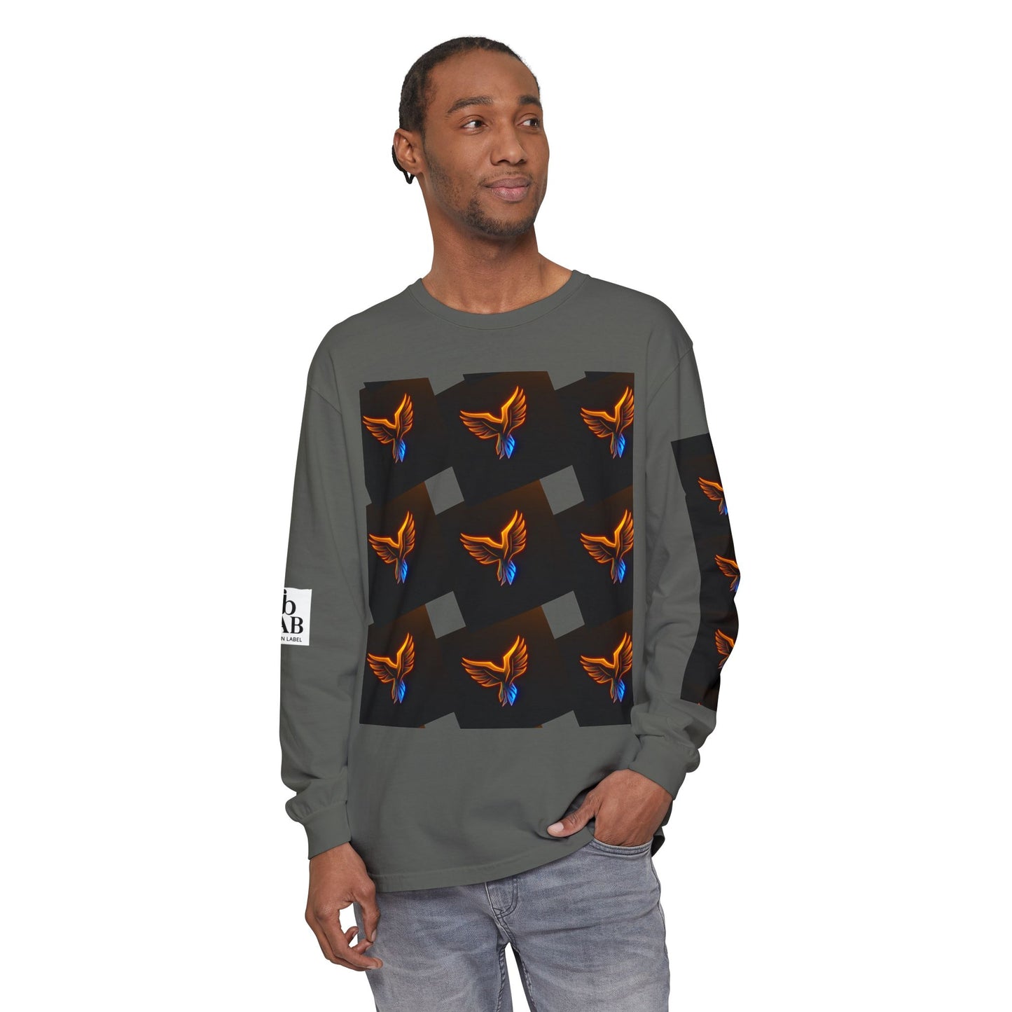 Vibrant Long Sleeve T-Shirt with Phoenix Design - Casual Wear for Bird Lovers, Gifts, Unique Fashion, Everyday Style, Unisex Apparel