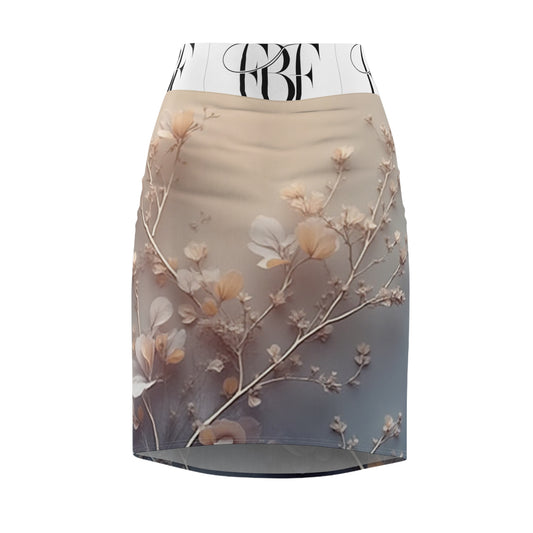 Floral Women's Pencil Skirt, Elegant Skirt for Parties, Office Wear, Spring Fashion, Unique Gift for Her