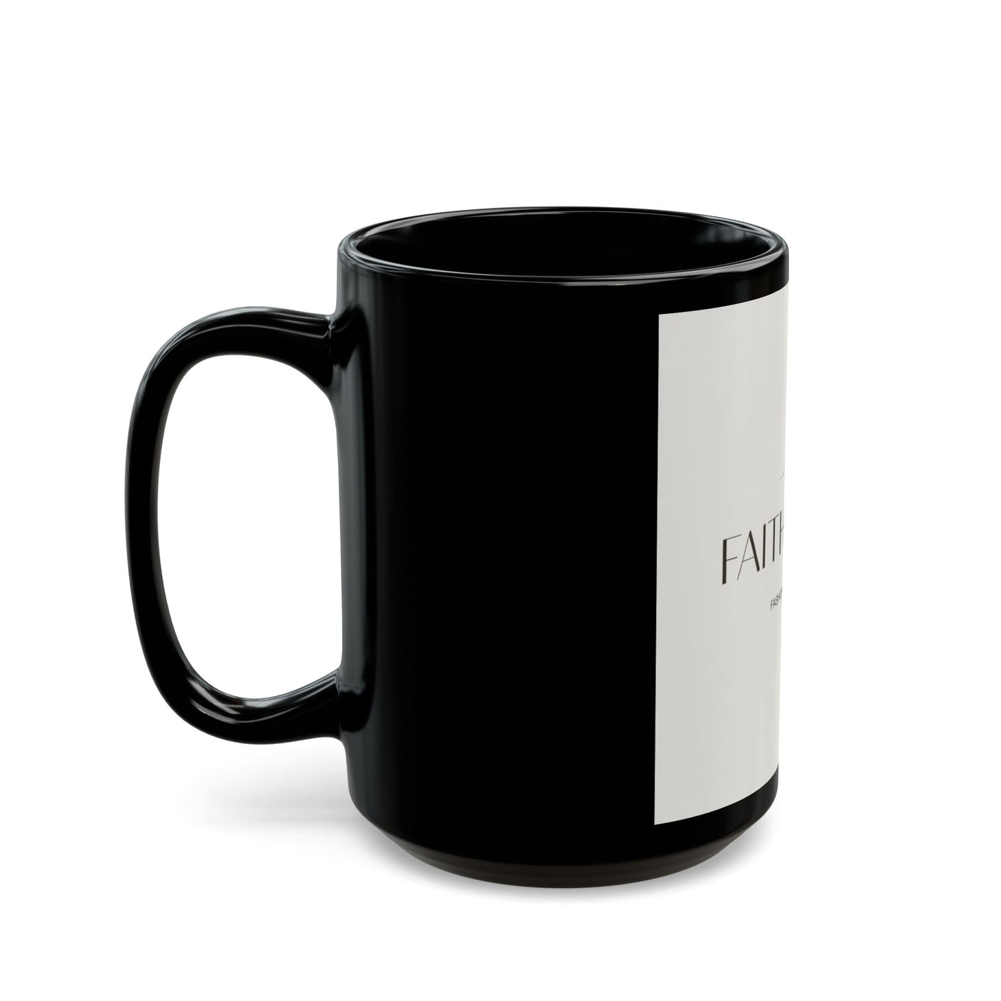 Elegant Faith by Fall Black Mug | 11oz & 15oz | Perfect Gift for Fashion Lovers, Home Decor, Winter Holidays, Coffee Enthusiasts