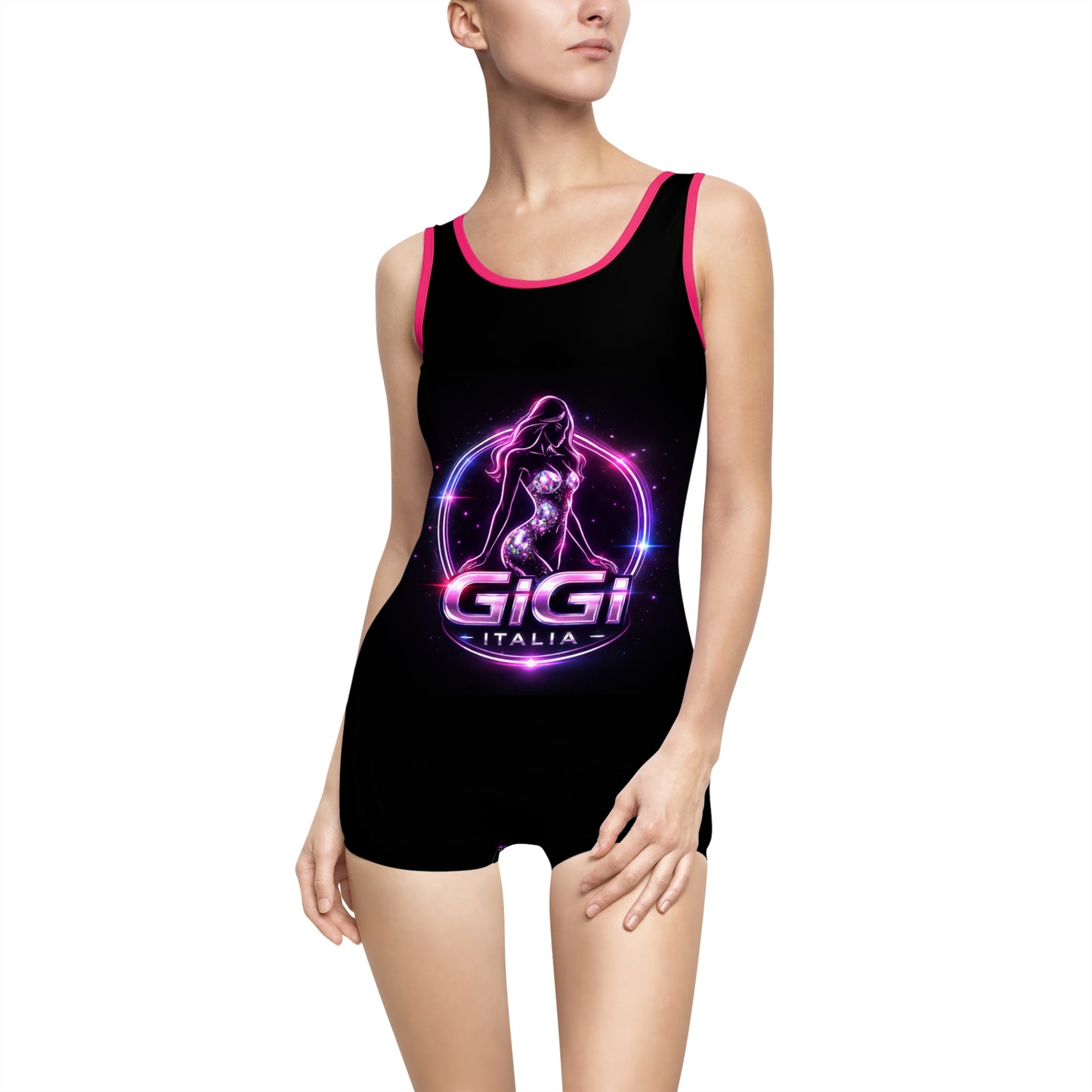 Gigi Italia Retro Neon One-Piece Swimsuit