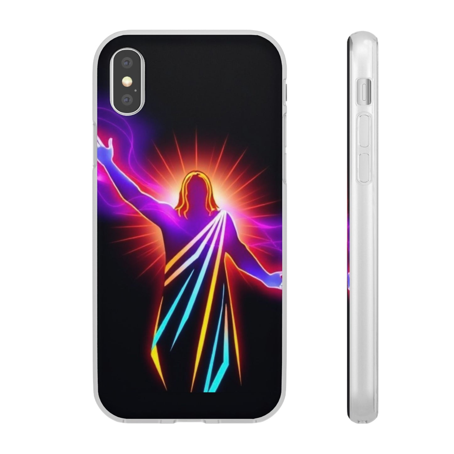 Inspirational Jesus Flexi Case - Colorful Phone Cover for Spiritual Connection