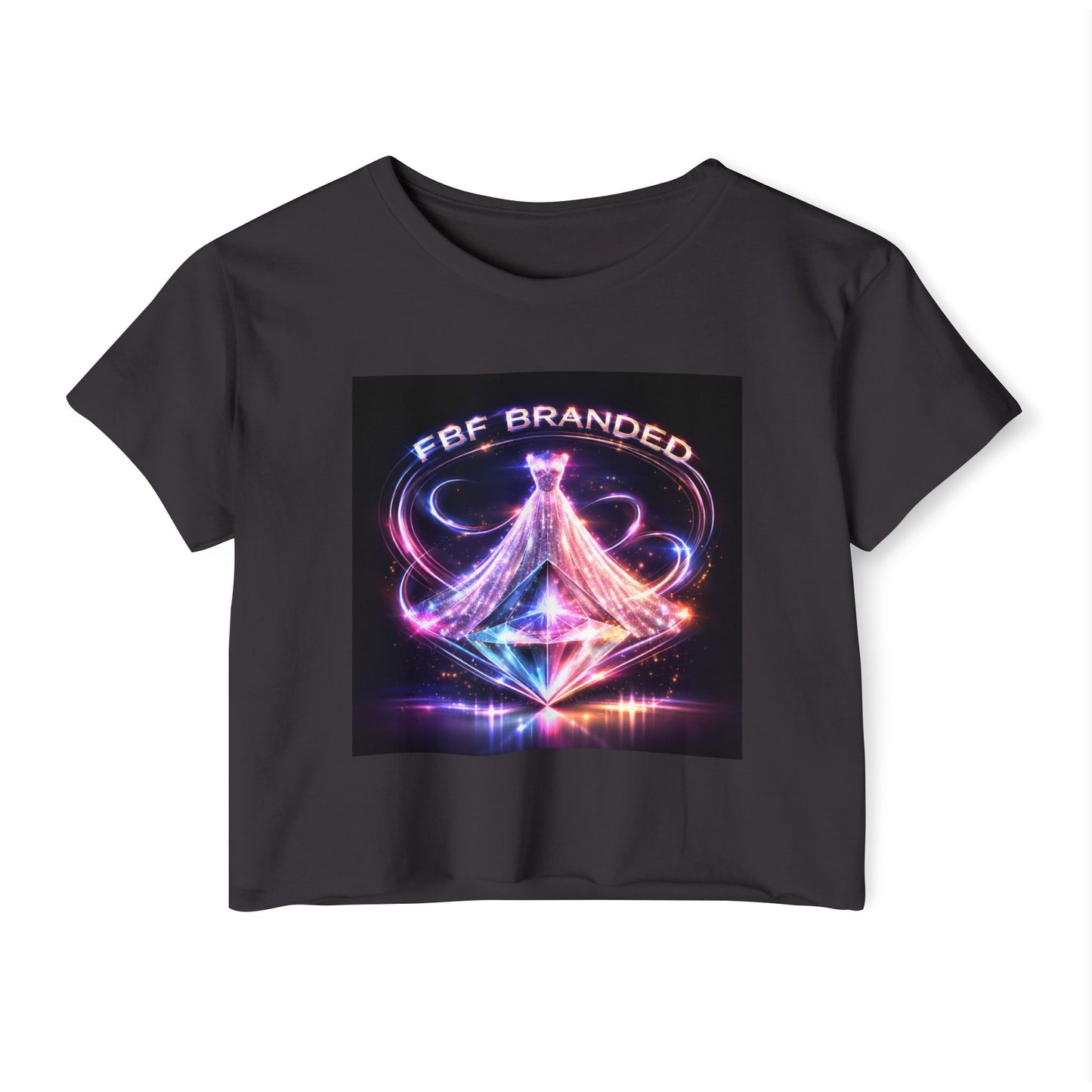 Festival Glow Crop Top — Neon 'FBF Branded' Rave Graphic