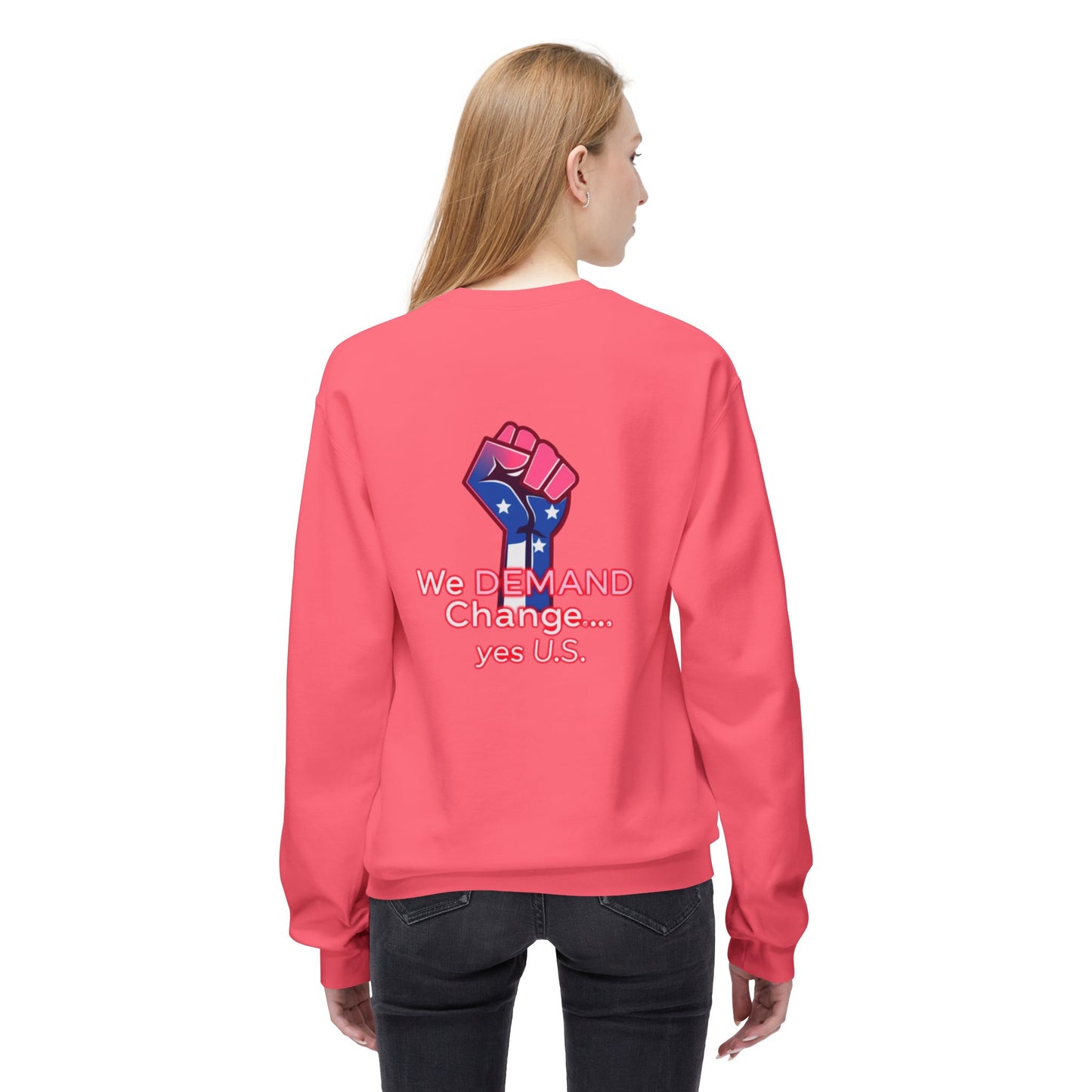 Empowered Message Crewneck Sweatshirt, Unisex Fleece, Activism Sweatshirt, Political Apparel, Comfortable Streetwear