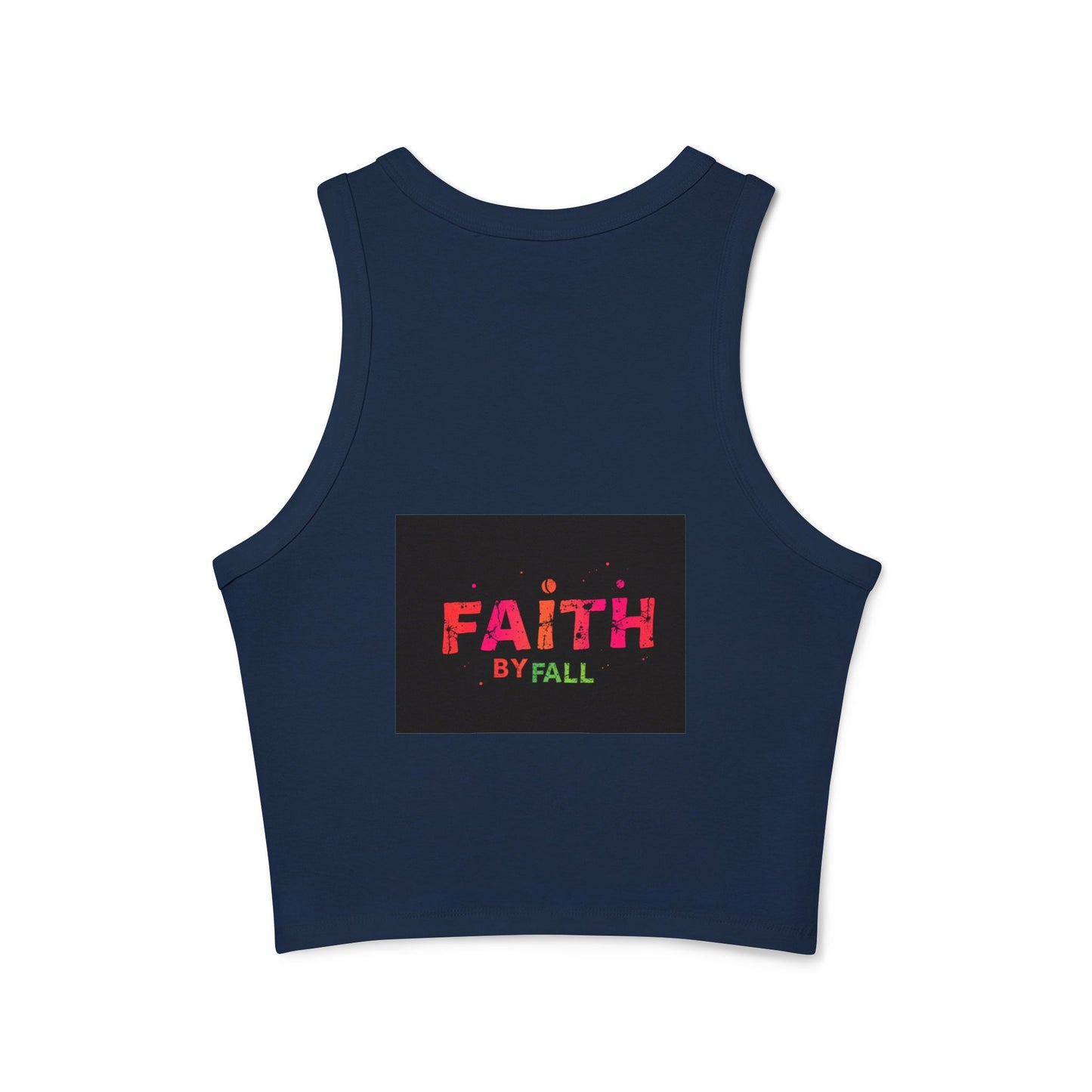 Faith by Fall Women's Micro Rib Racer Tank Top, Inspirational Summer Top, Motivational Crop Tank, Faith Apparel, Gift for Her, Casual Wear