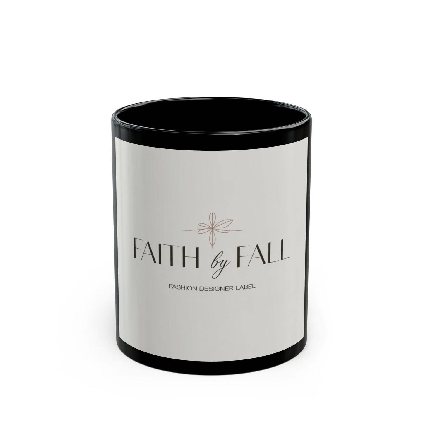 Elegant Faith by Fall Black Mug | 11oz & 15oz | Perfect Gift for Fashion Lovers, Home Decor, Winter Holidays, Coffee Enthusiasts