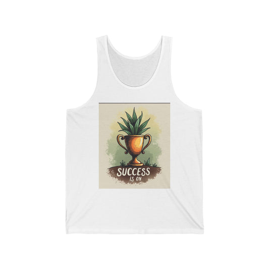 Success is On Unisex Jersey Tank Top, Motivational Tank, Summer Apparel, Gift for Graduates, Fitness Wear, Casual Tank Top