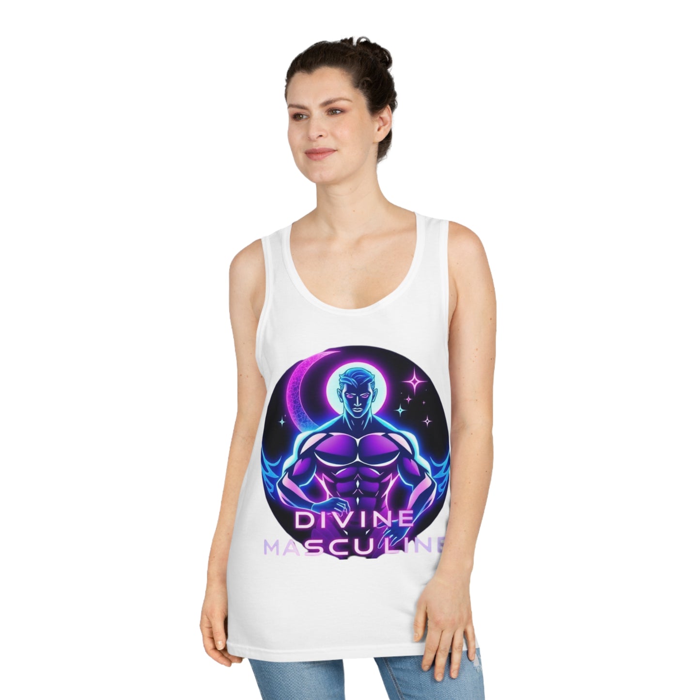 Divine Masculine Tank Top, Unisex Softstyle Tank for Spiritual Men, LGBTQ+ Pride, Fitness Apparel, Summer Wear, Gift for Him