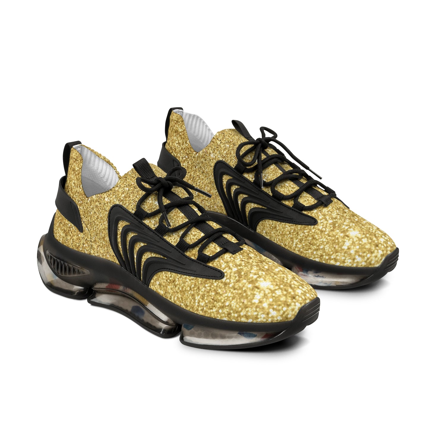 Golden glitter Men's Mesh Sneakers