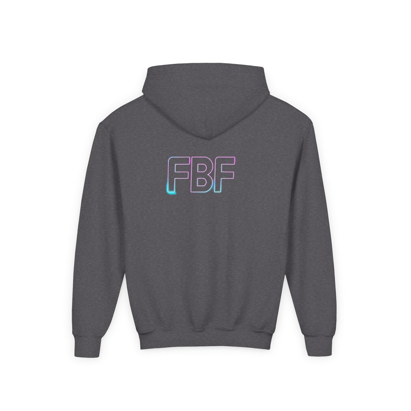 Youth Hoodie with Pastel Soundwave & FBF Back Print – Cute Music Graphic Pullover