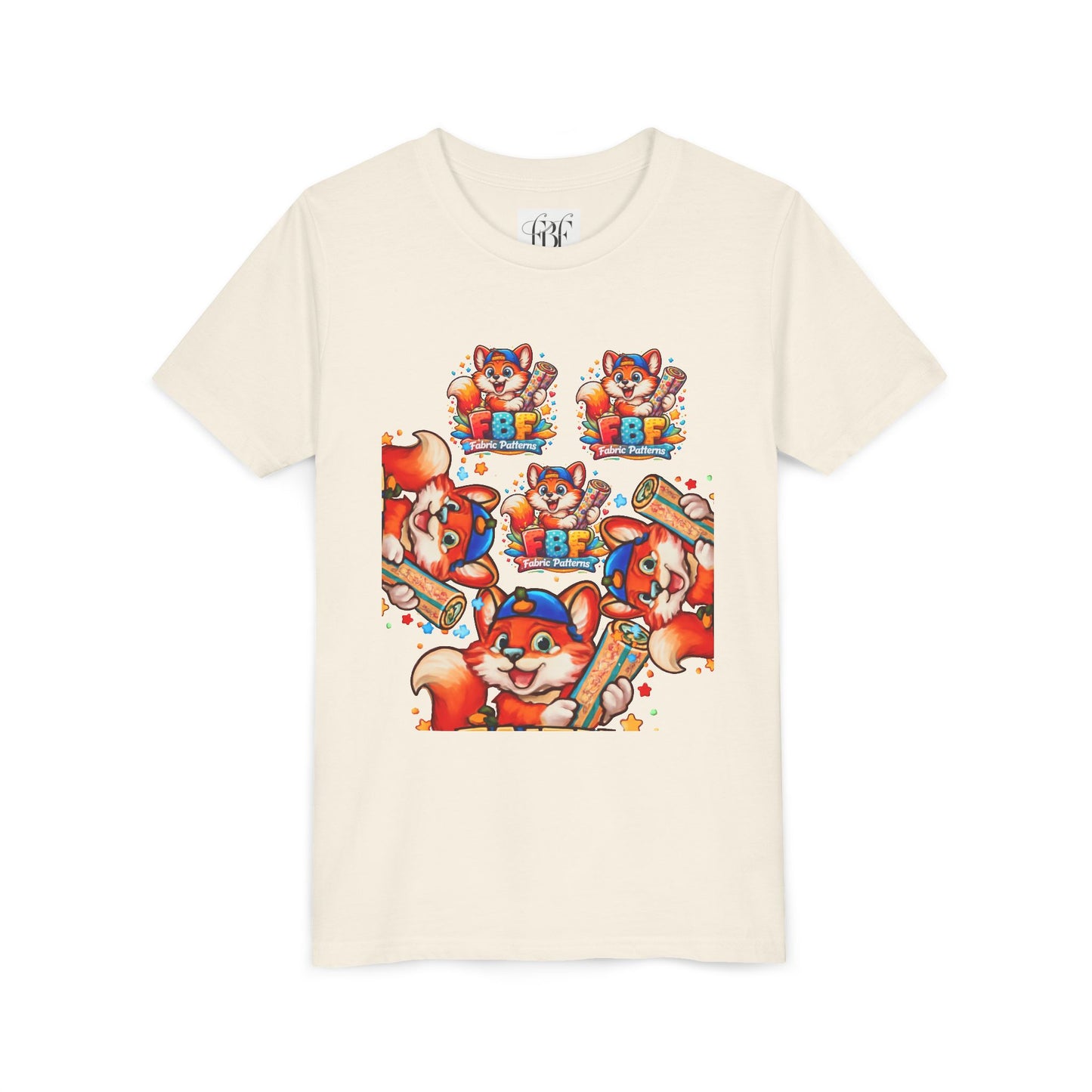 Youth Tee — Colorful Cartoon Fox 'FBF' Logo Kids Shirt