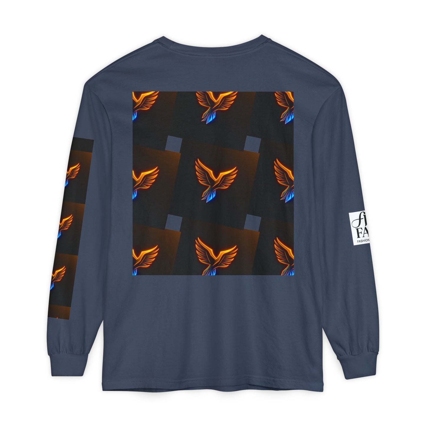 Vibrant Long Sleeve T-Shirt with Phoenix Design - Casual Wear for Bird Lovers, Gifts, Unique Fashion, Everyday Style, Unisex Apparel