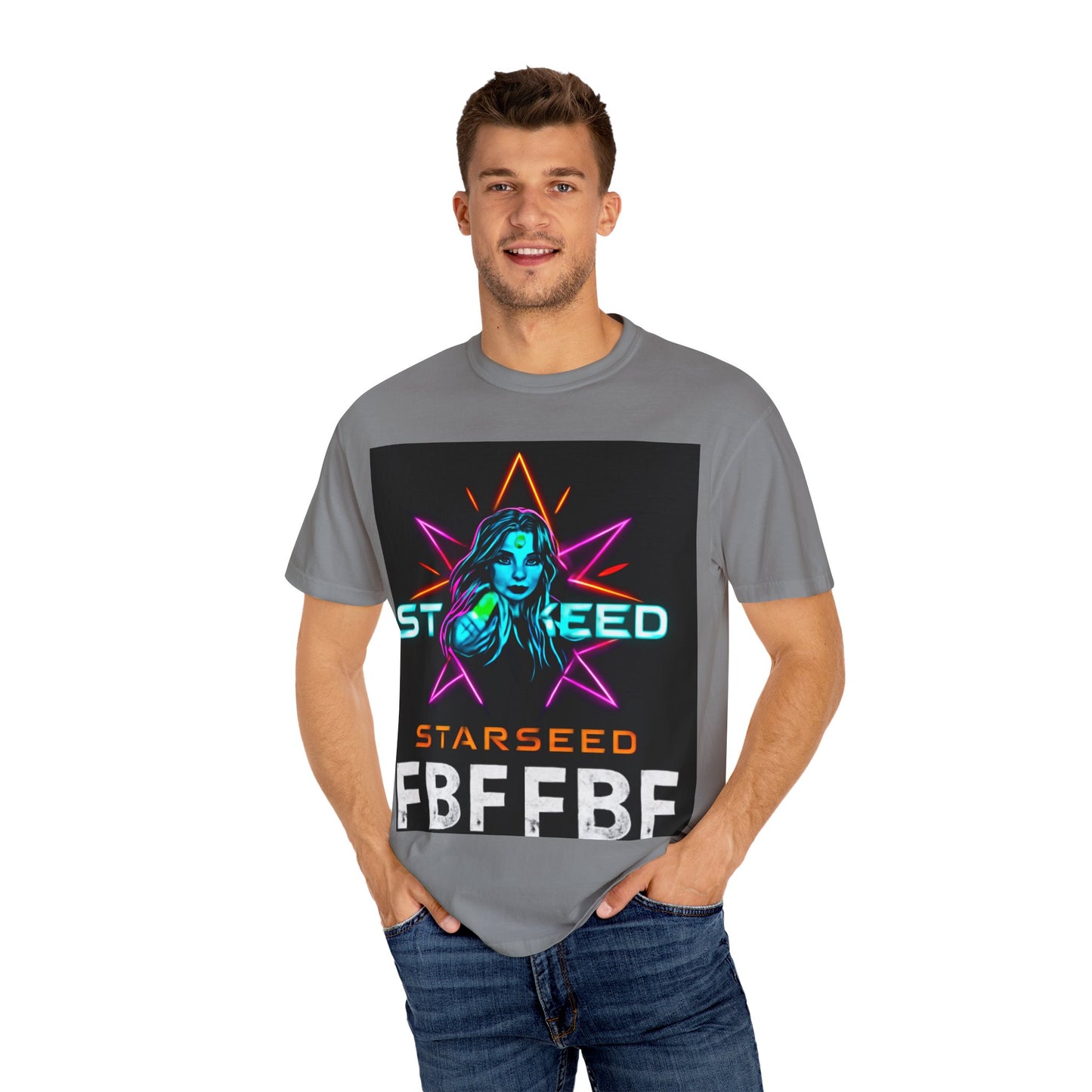 Neon Graphic T-Shirt - Starseed FBF Tee, Unisex Fashion, Cool Gift, Festival Wear, Retro Style, Casual Streetwear