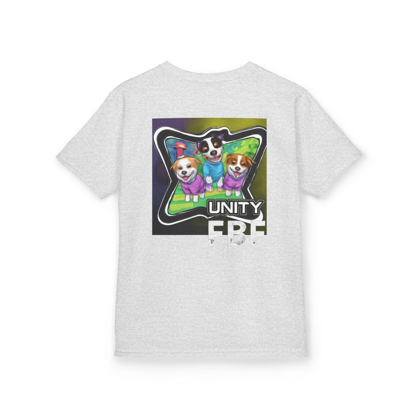 Colorful Dog-Themed Kids Tee - 'Unity Fun' Design